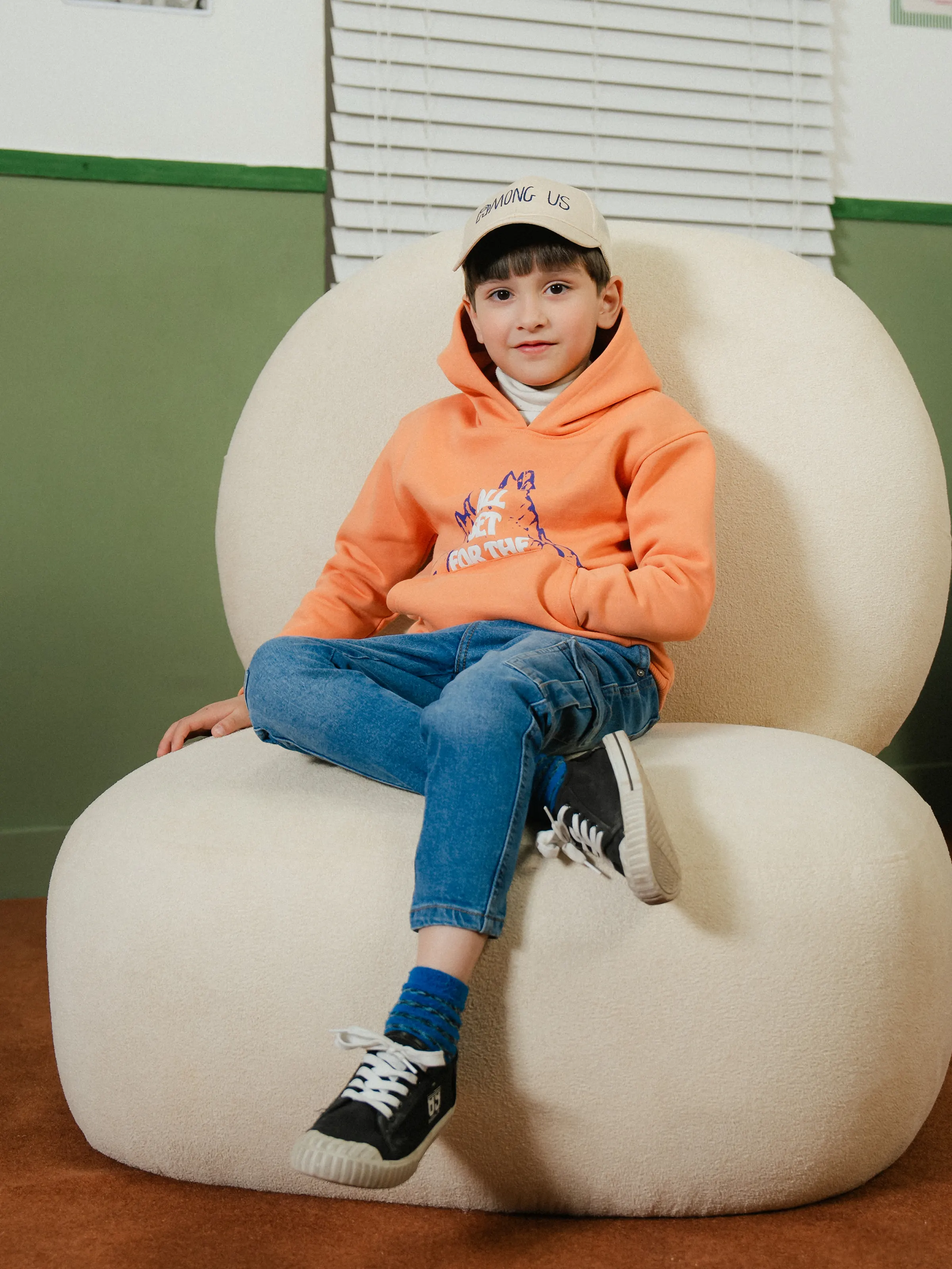 Boy's Light Orange Hoodie - EBTH24-013 - Image 2