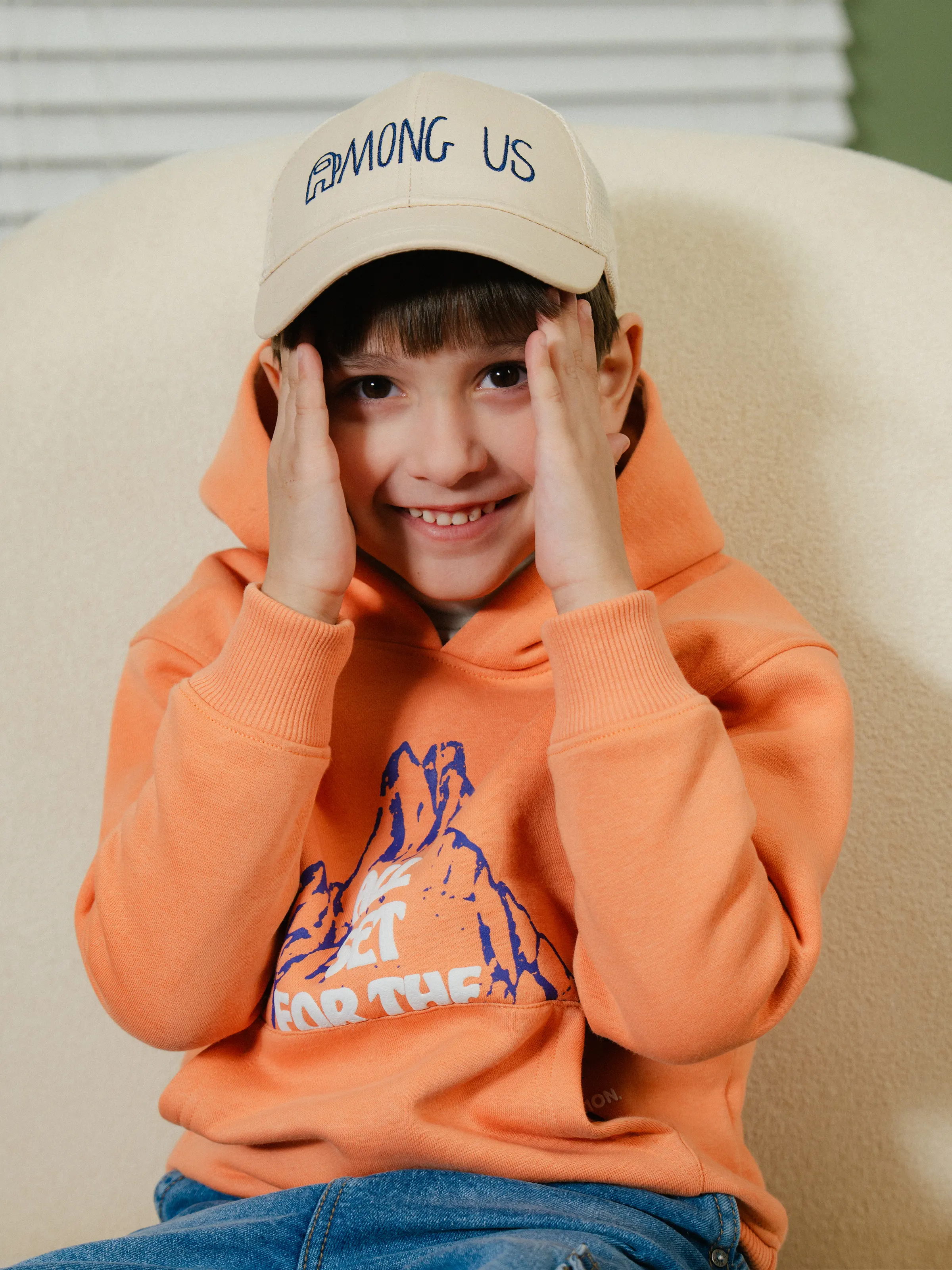 Boy's Light Orange Hoodie - EBTH24-013 - Image 3