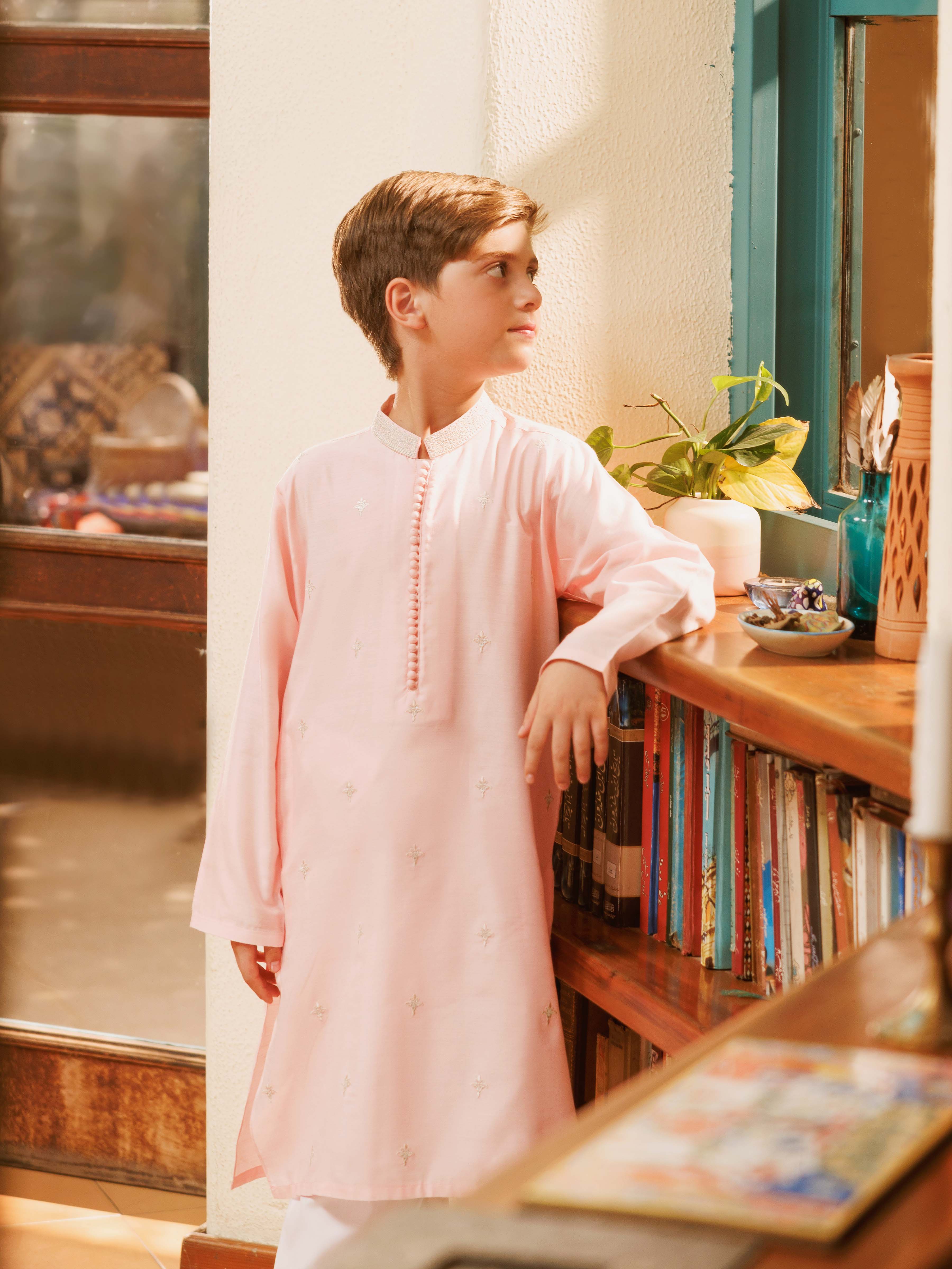 Boy's Light Pink Kurta - EBTKC5-025 - Image 2