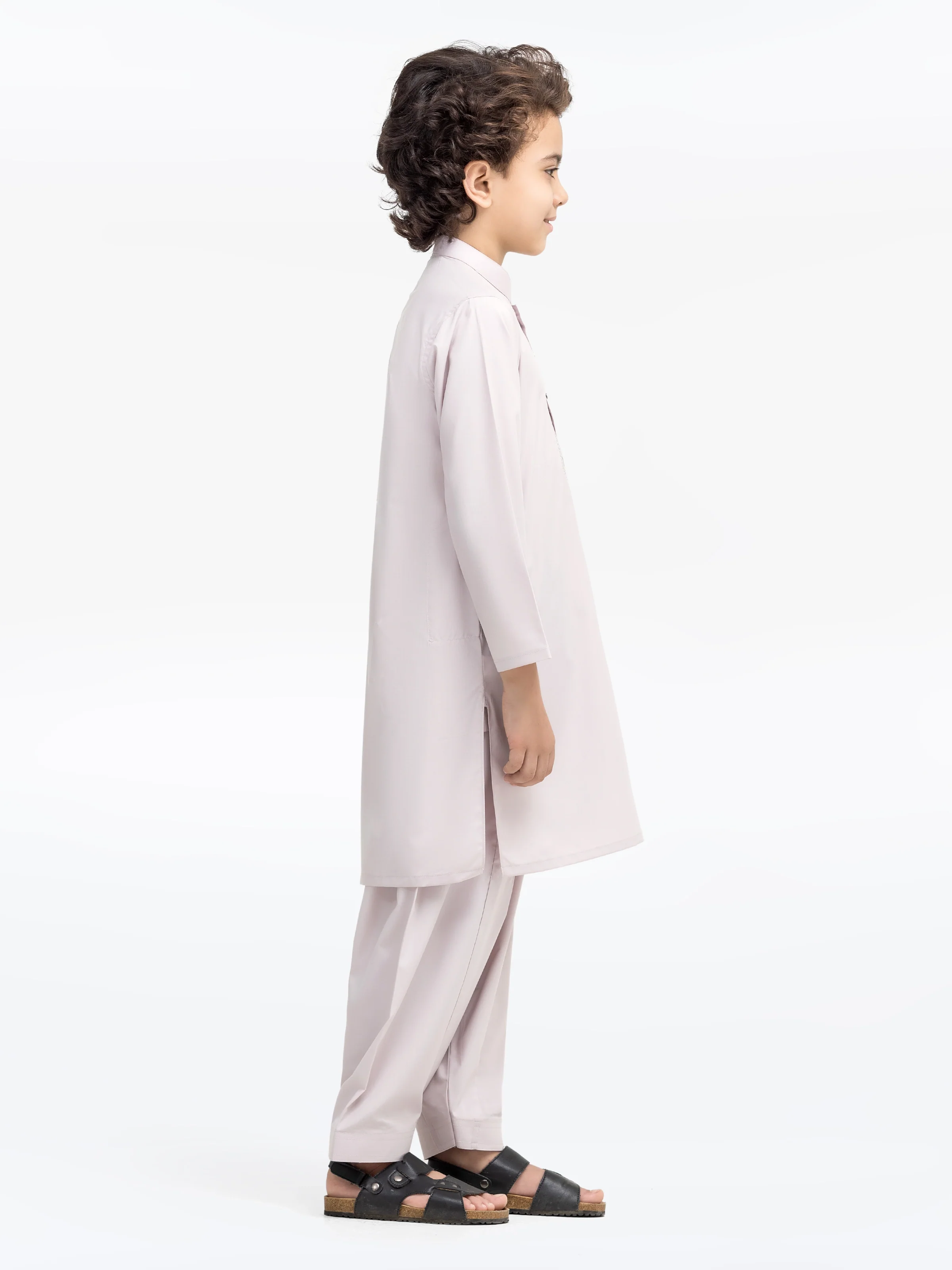 Boy's Light Pink Kurta Shalwar - EBTKS5-4015 - Image 3