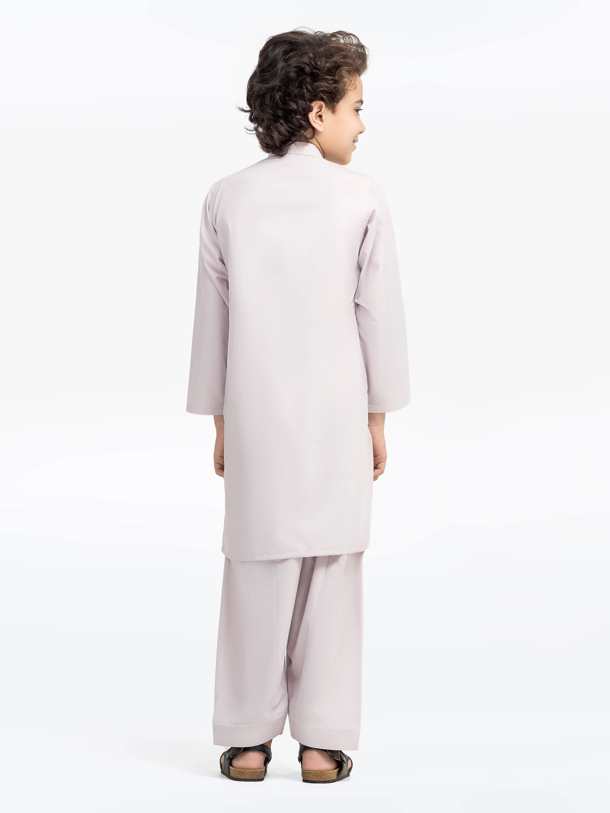 Boy's Light Pink Kurta Shalwar - EBTKS5-4015 - Image 4