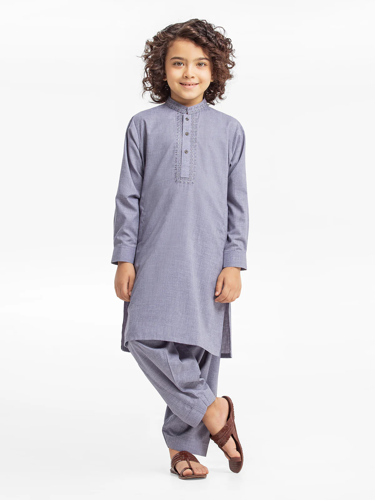 Boy's Light Purple Kurta Shalwar - EBTKS24-3915 - Image 2