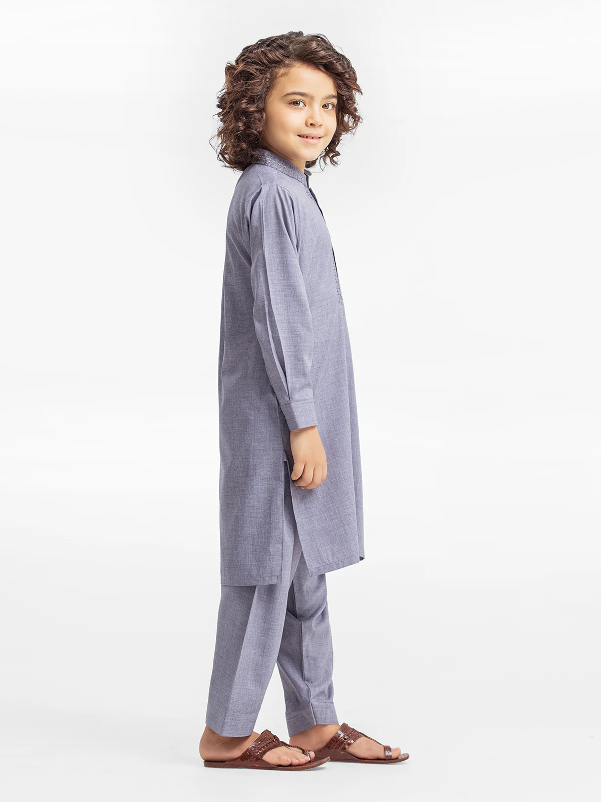 Boy's Light Purple Kurta Shalwar - EBTKS24-3915 - Image 3