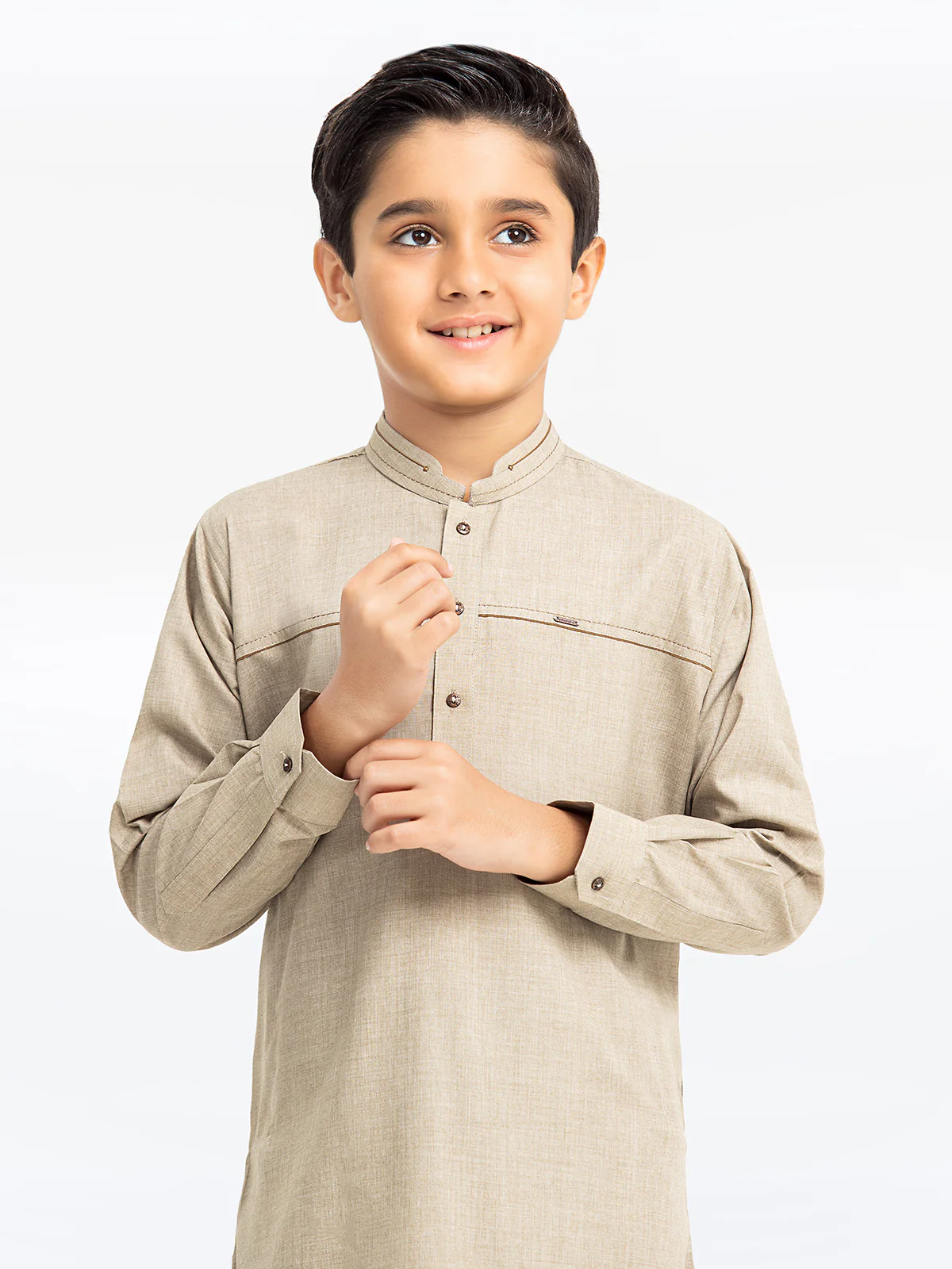Boy's Light Sage Kurta Shalwar - EBTKS24-3912 - Image 2