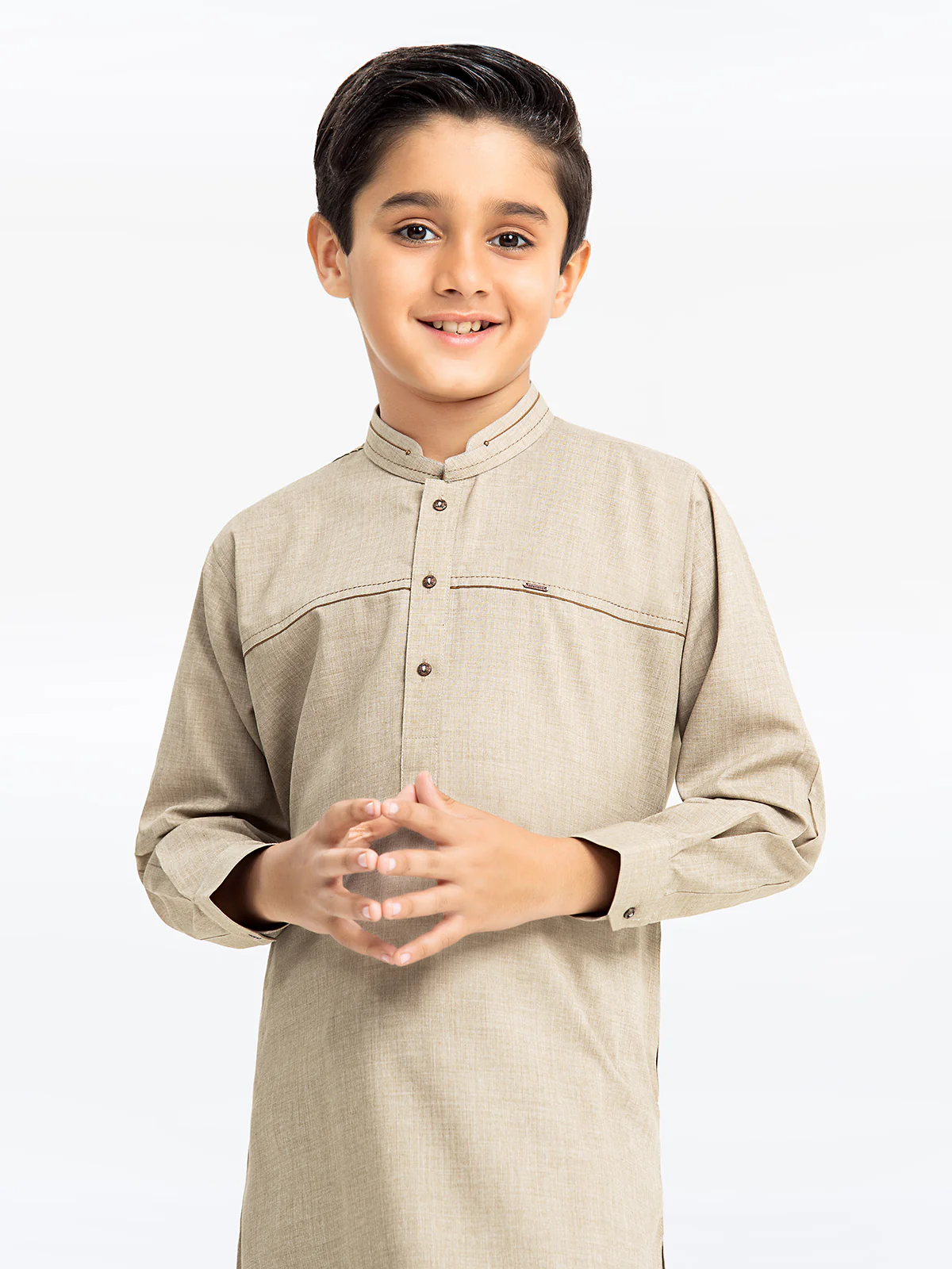 Boy's Light Sage Kurta Shalwar - EBTKS24-3912 - Image 4