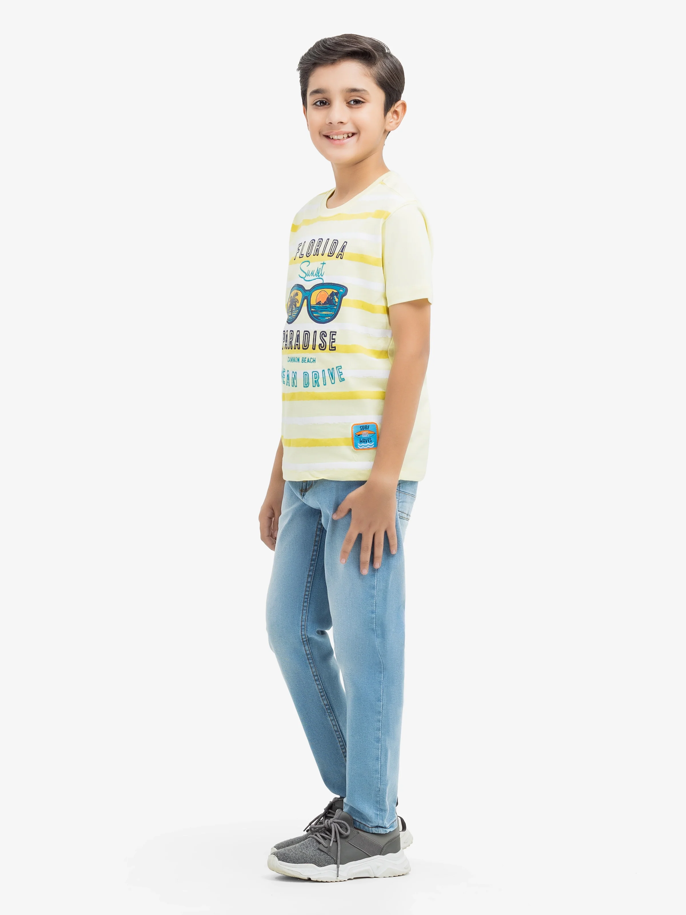 Boy's Light Yellow T-Shirt - EBTTS24-004 - Image 4