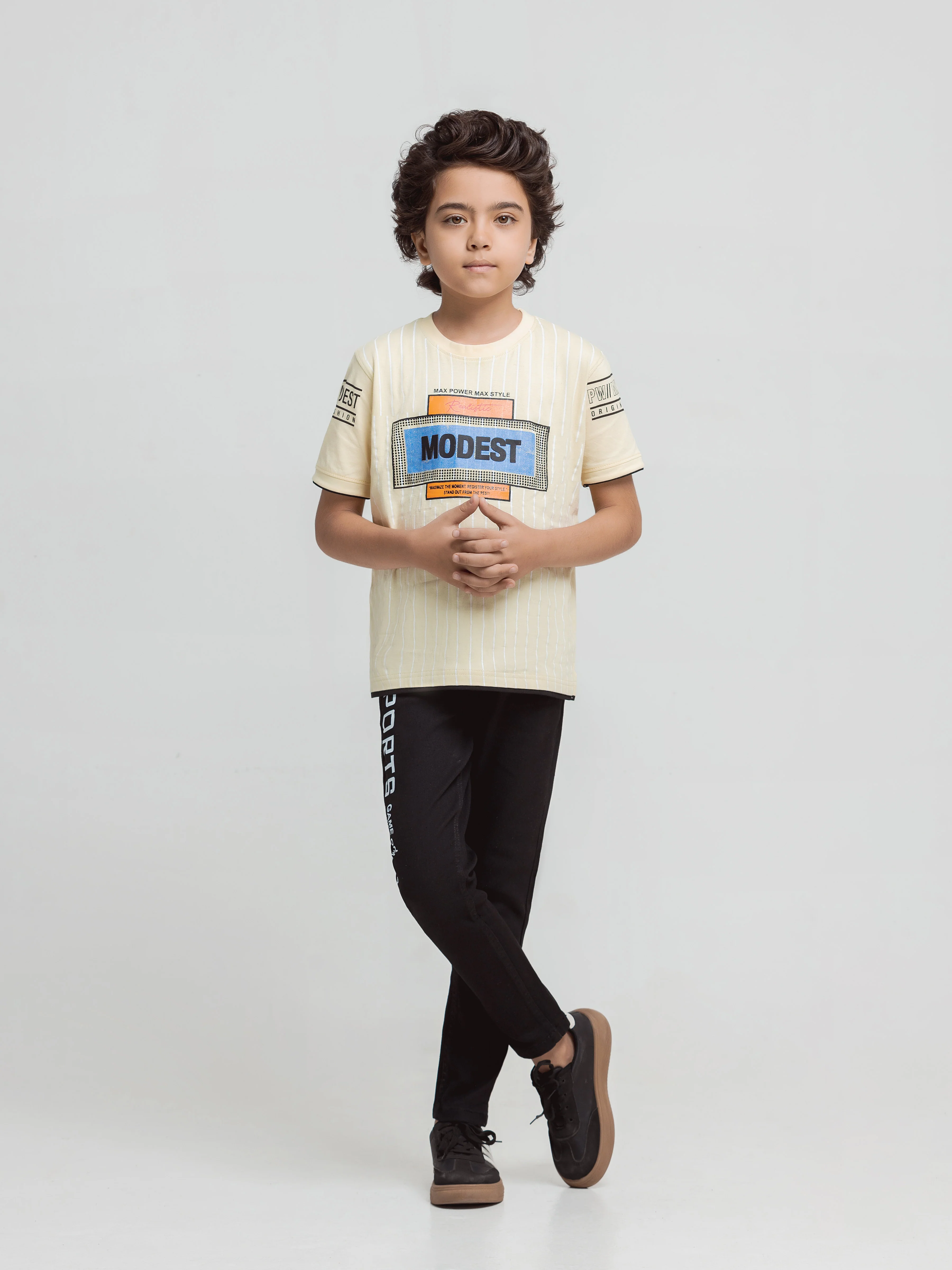 Boy's Light Yellow T-Shirt - EBTTS6-029 - Image 2