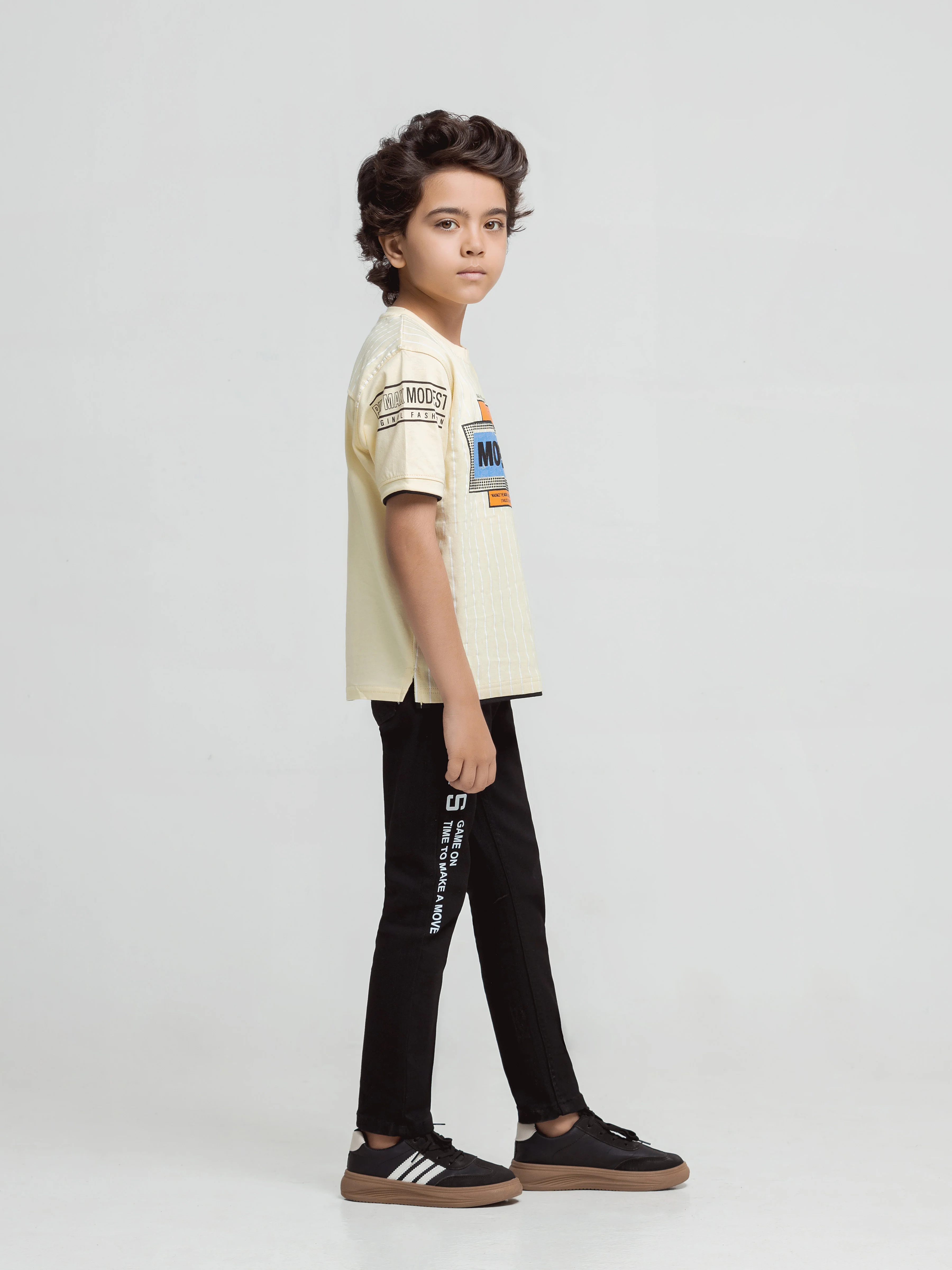 Boy's Light Yellow T-Shirt - EBTTS6-029 - Image 4