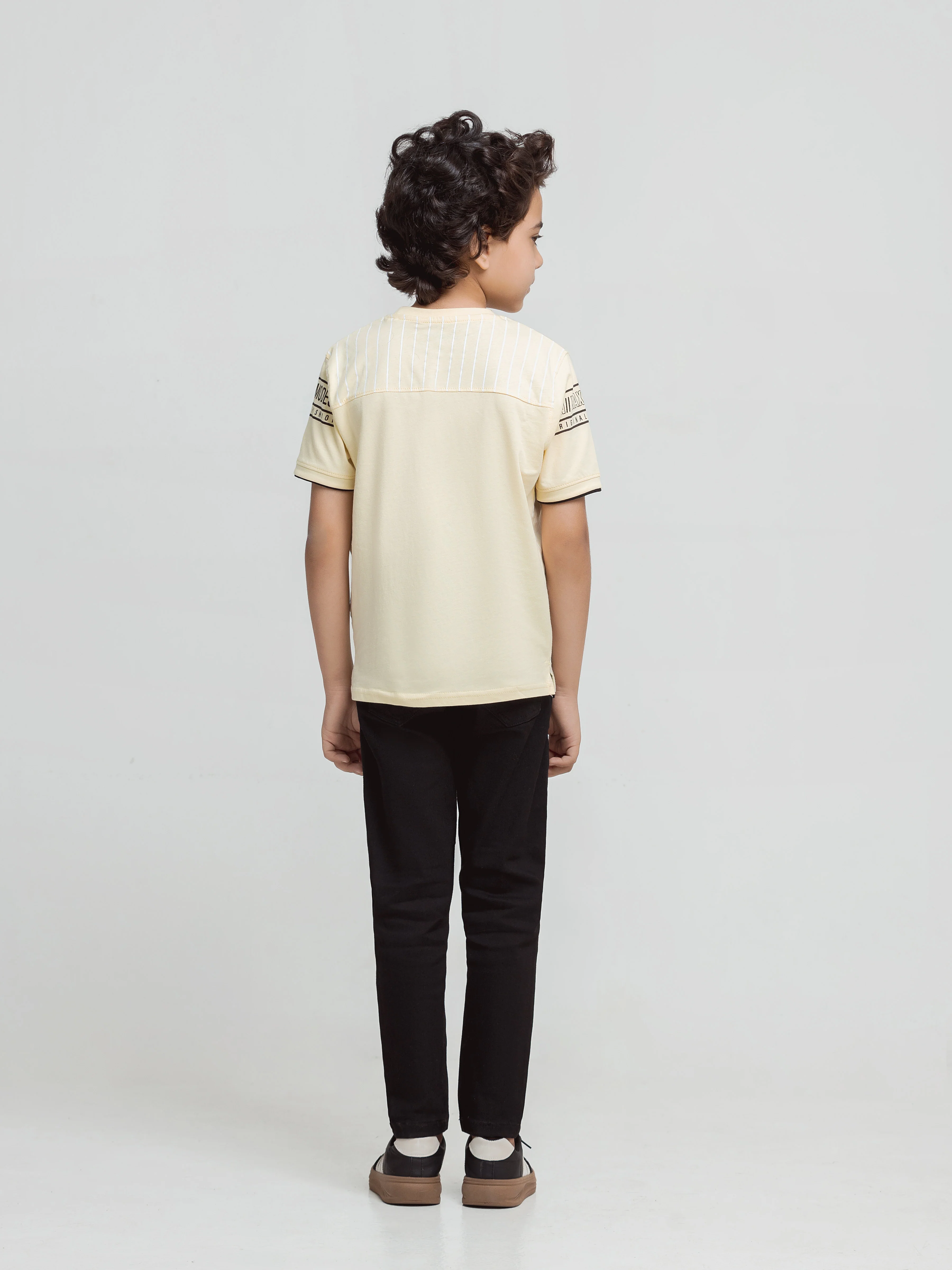 Boy's Light Yellow T-Shirt - EBTTS6-029 - Image 5