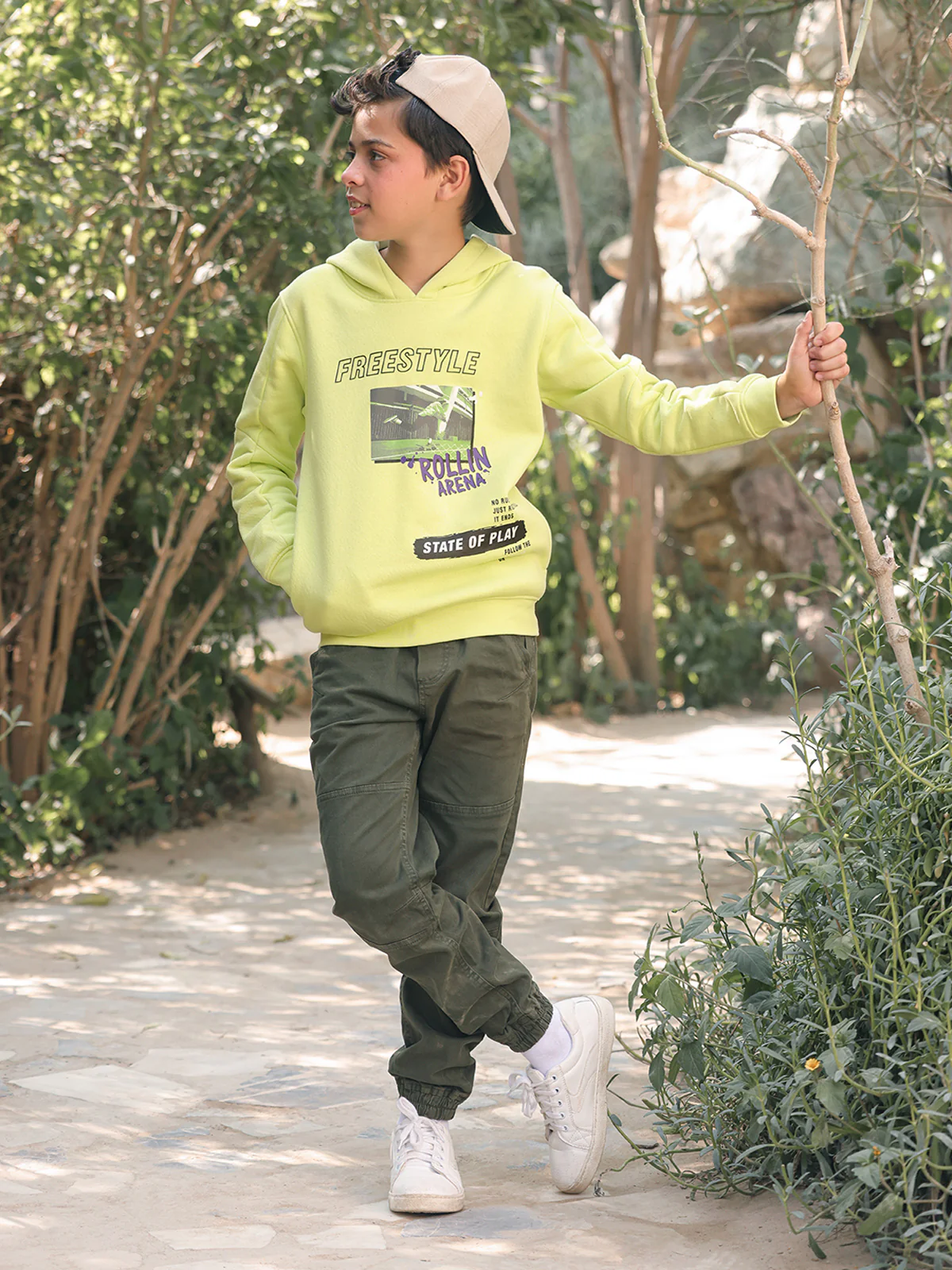 Boy's Lime Green Hoodie - EBTH23-003 - Image 2