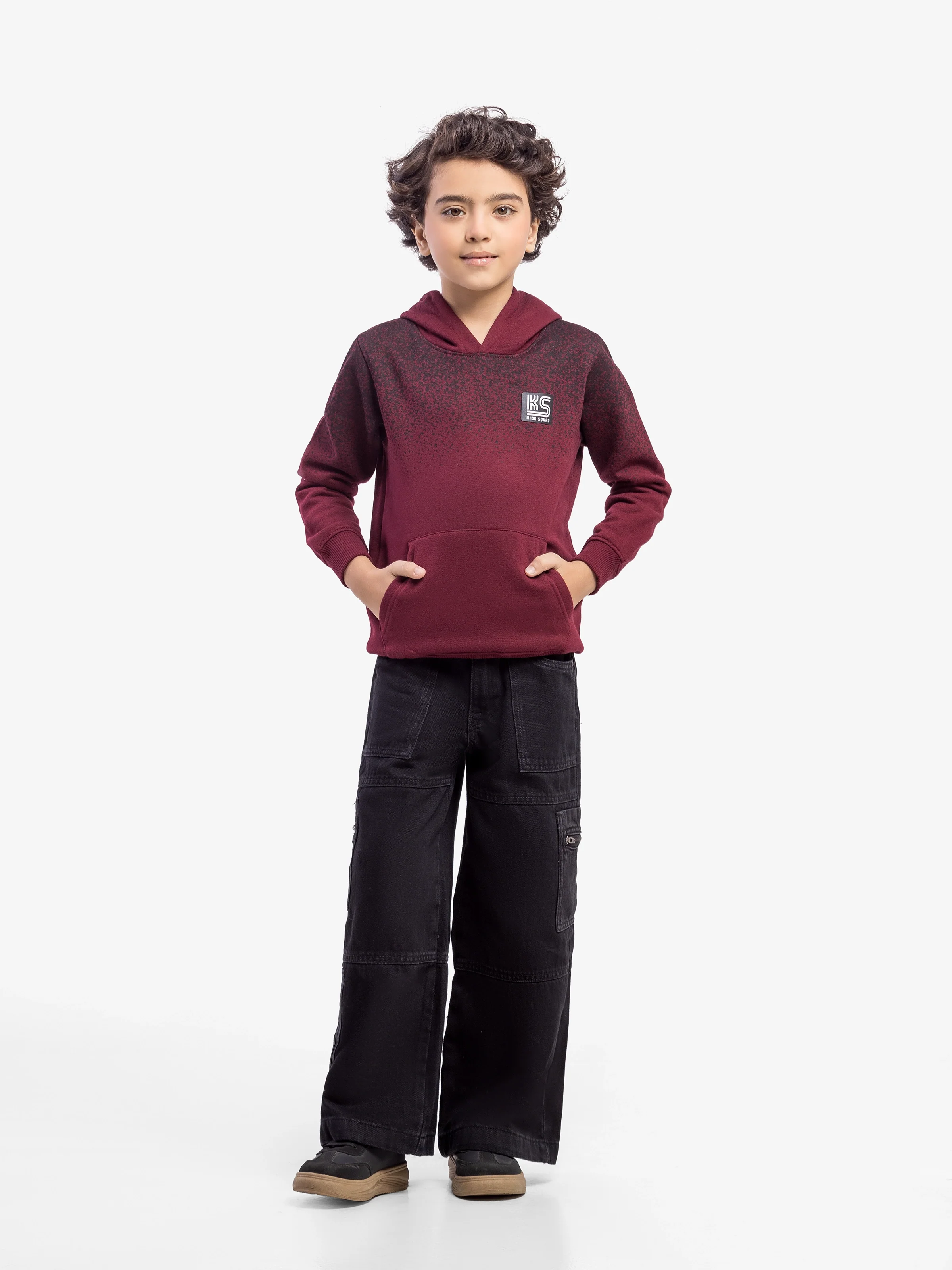 Boy's Maroon Hoodie - EBTH5-020 - Image 3