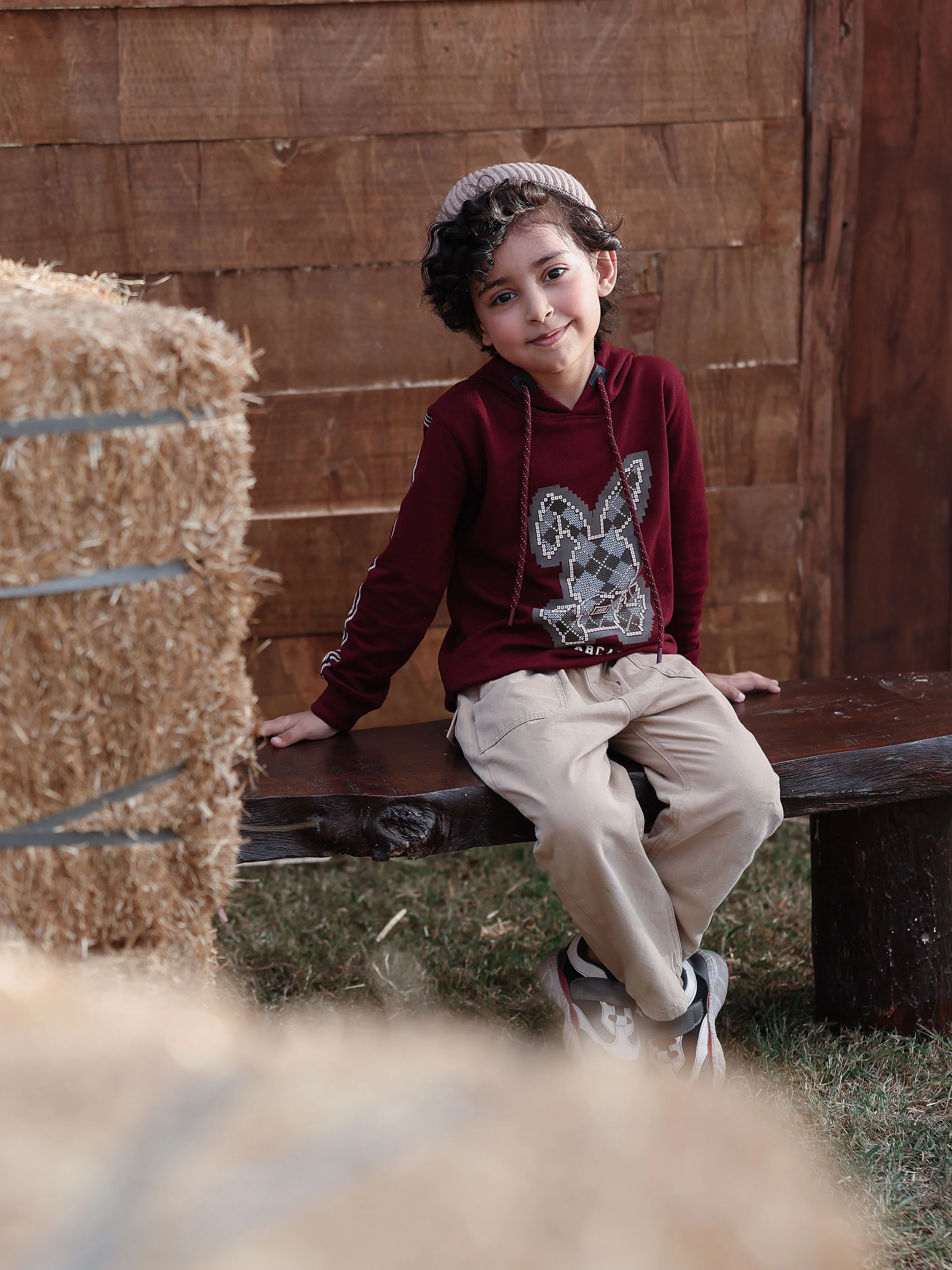 Boy's Maroon Hoodie - EBTH5-021 - Image 5