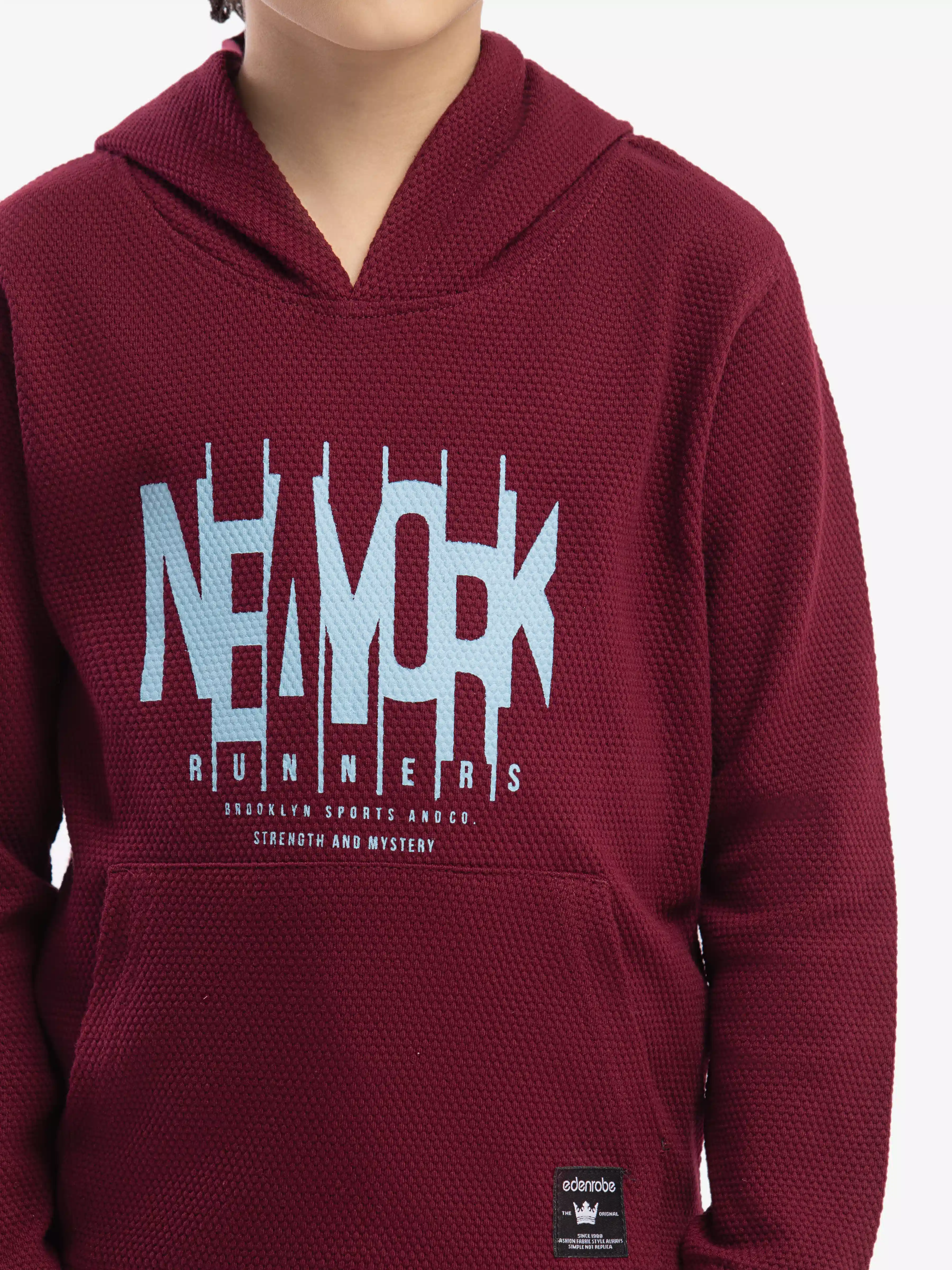 Boy's Maroon Hoodie - EBTH5-024 - Image 3