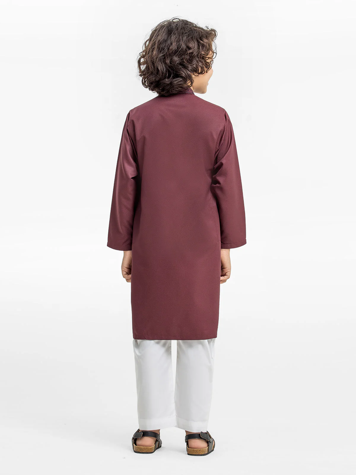 Boy's Maroon Kurta - EBTK24-3962 - Image 5