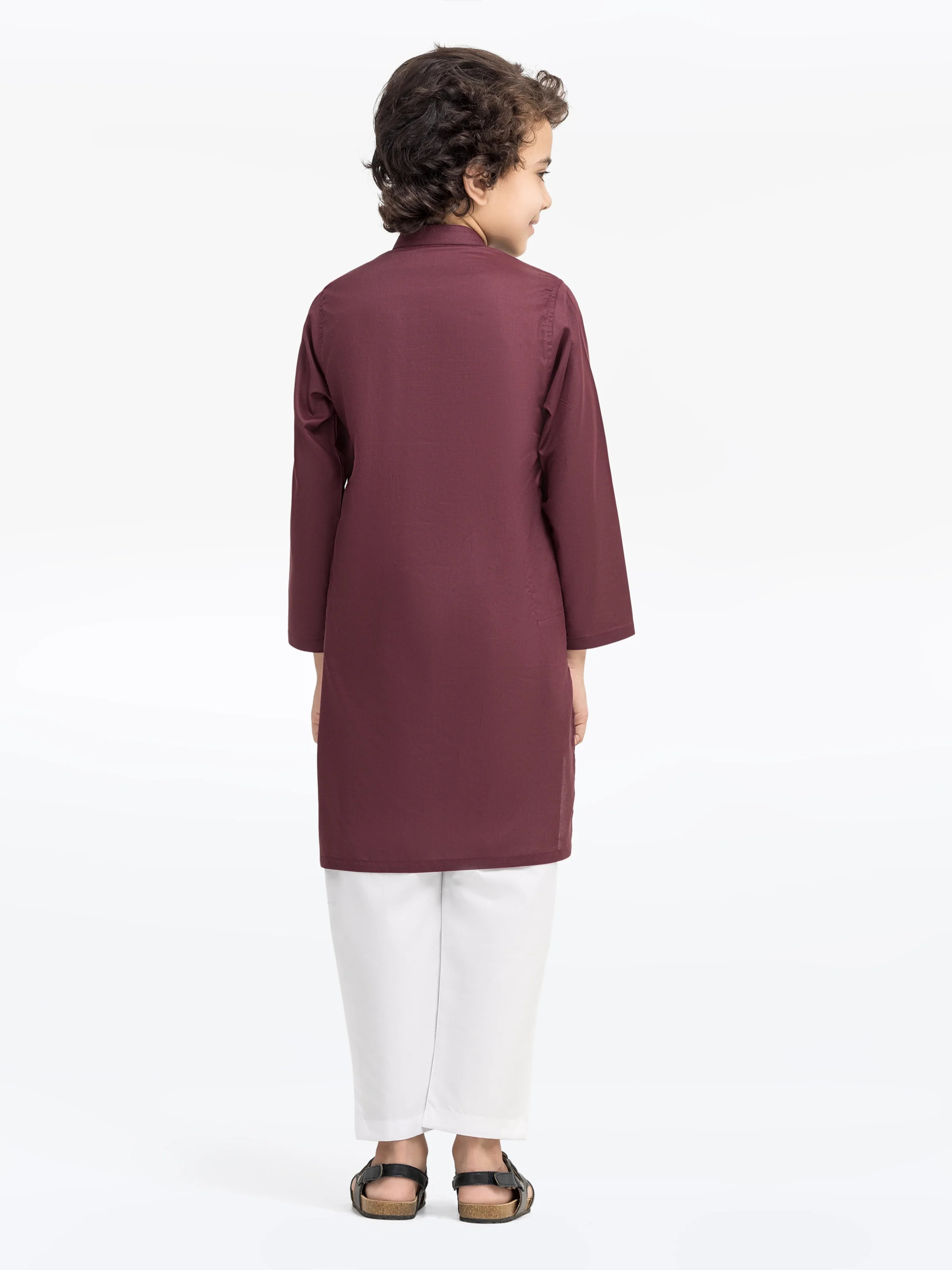 Boy's Maroon Kurta - EBTK25-3997 - Image 5