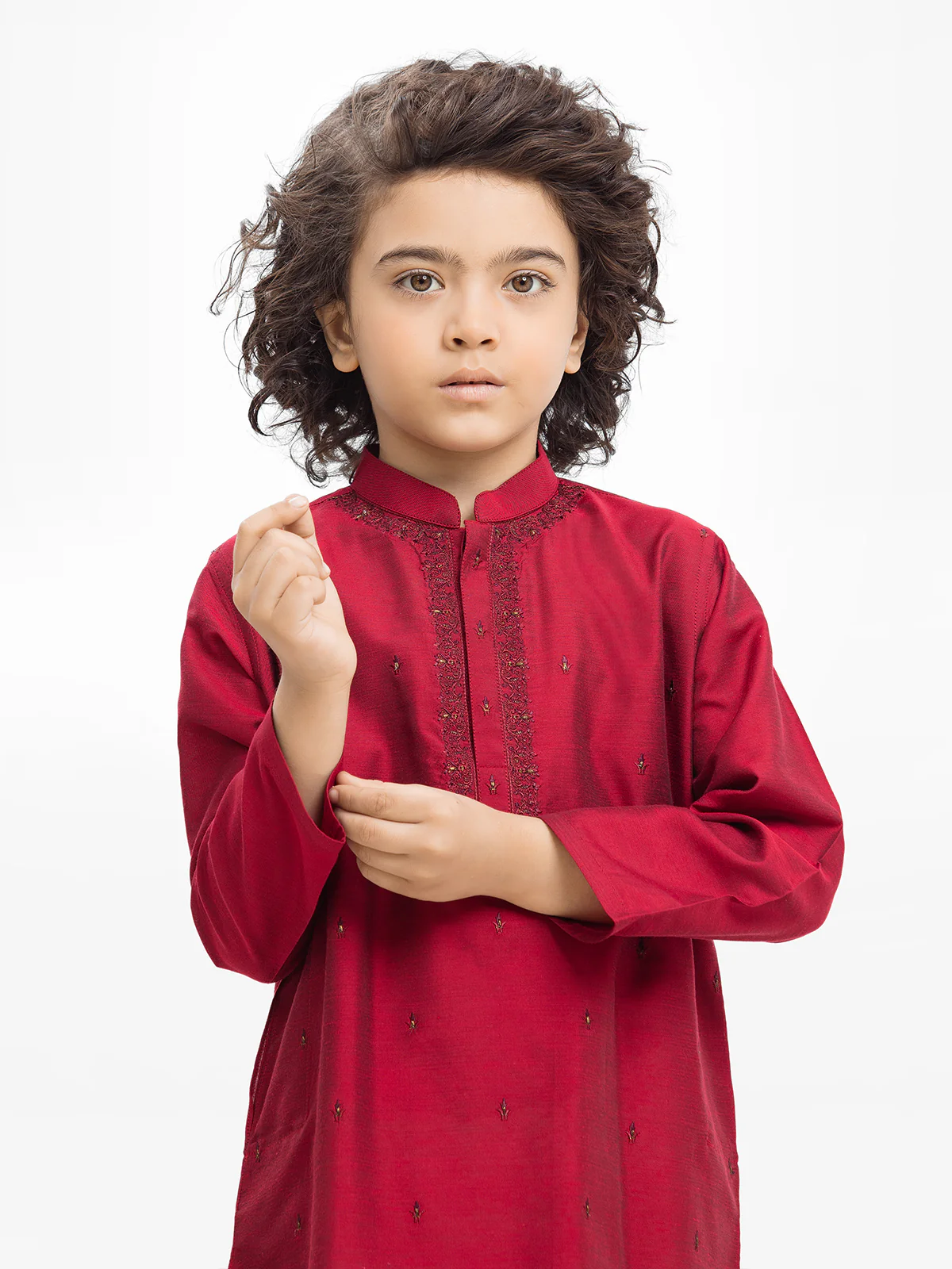 Boy's Maroon Kurta - EBTKC24-015 - Image 2