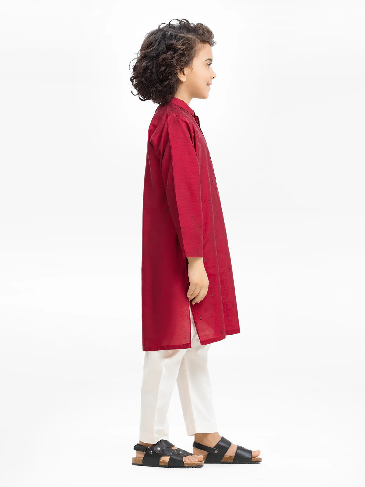 Boy's Maroon Kurta - EBTKC24-015 - Image 3