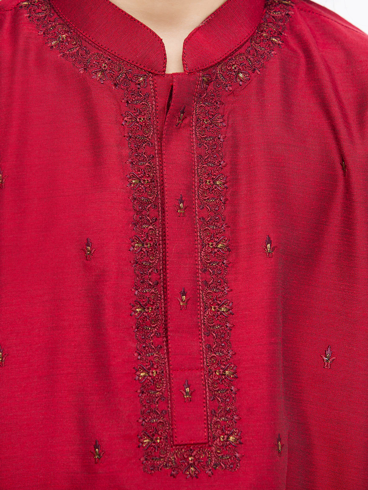 Boy's Maroon Kurta - EBTKC24-015 - Image 4