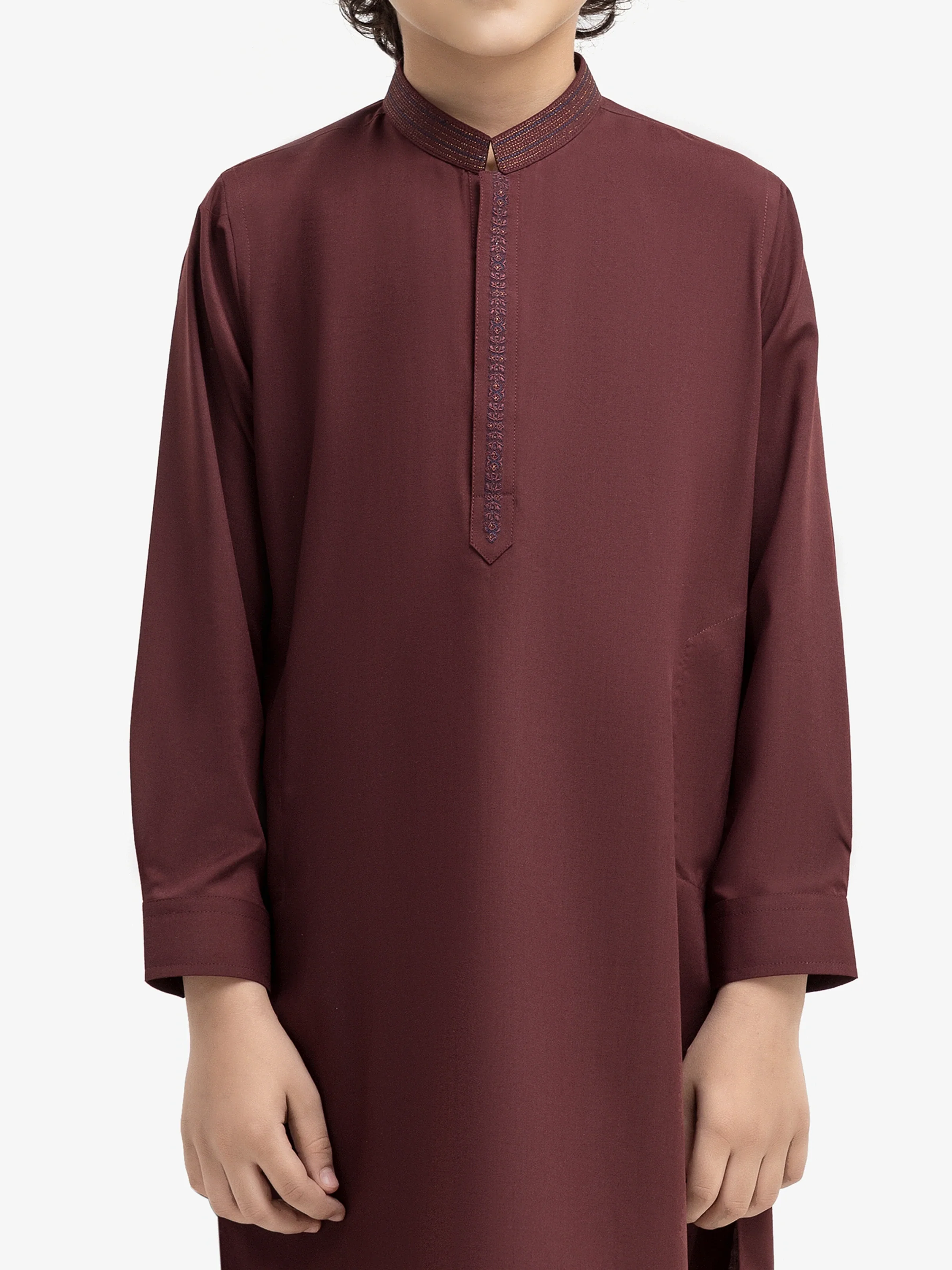 Boy's Maroon Kurta Pajama - EBTKP5-017 - Image 3
