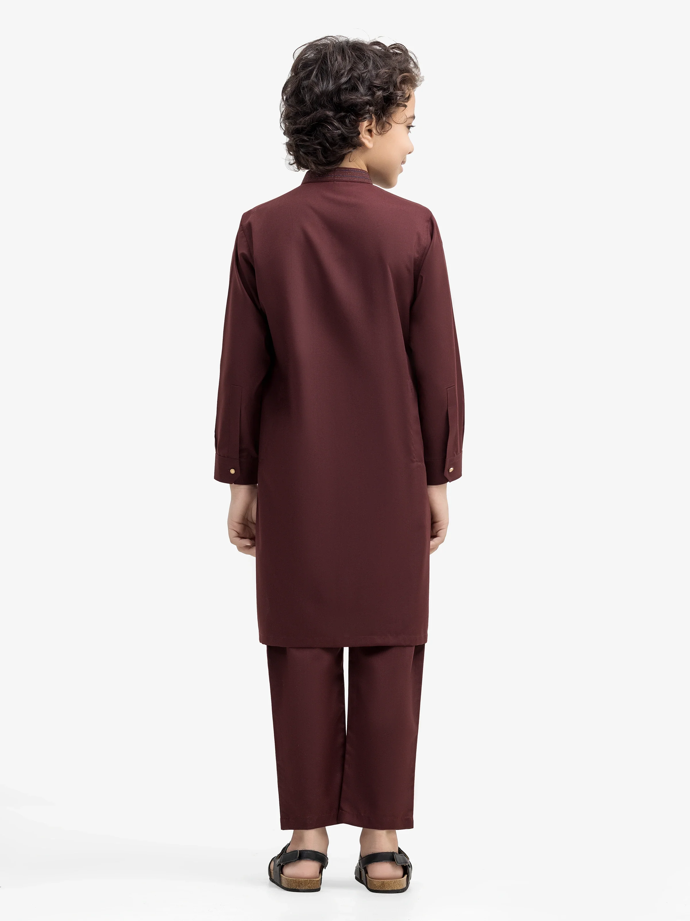 Boy's Maroon Kurta Pajama - EBTKP5-017 - Image 5