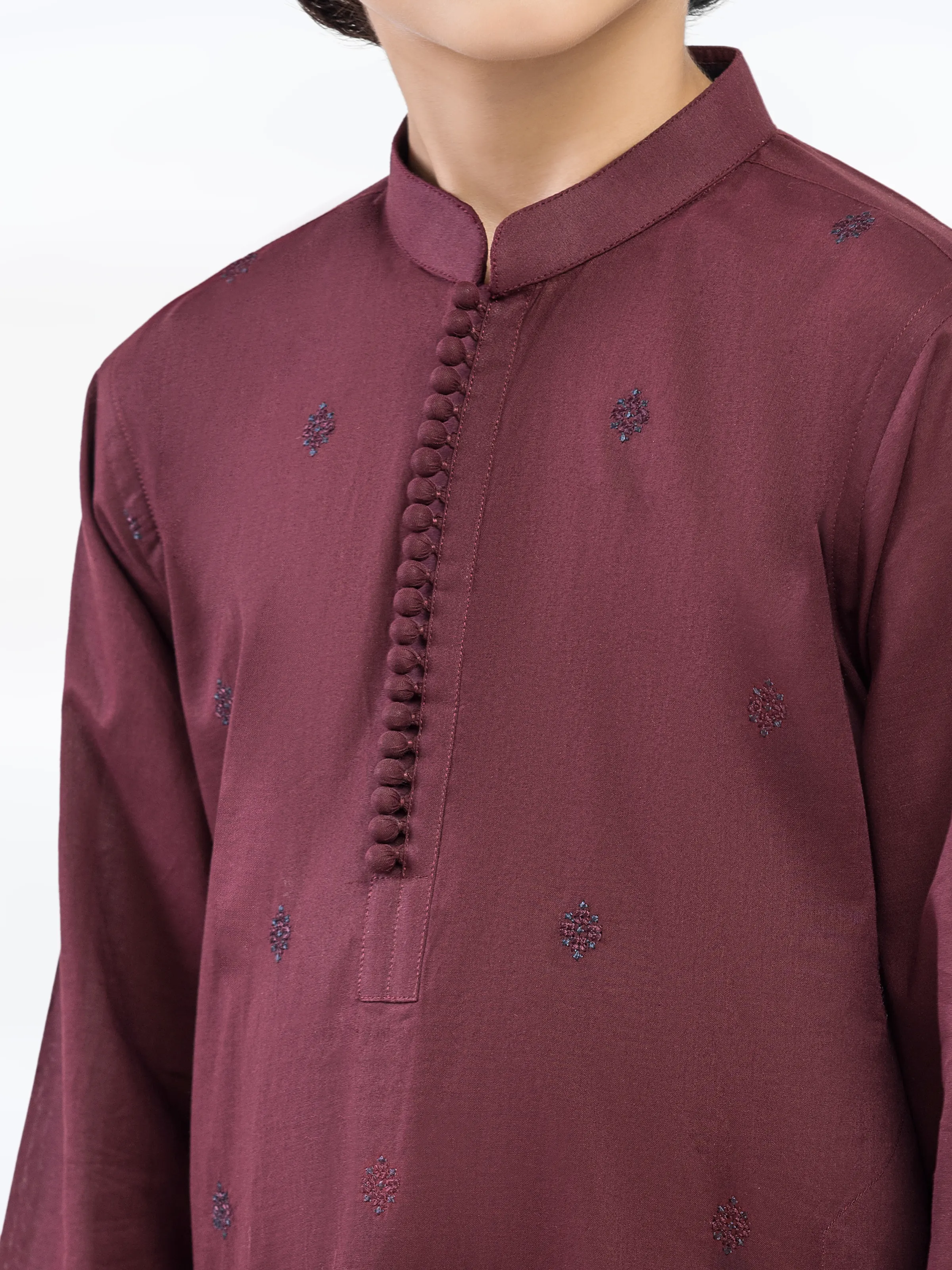 Boy's Maroon Kurta Pajama - EBTKP5-023 - Image 3