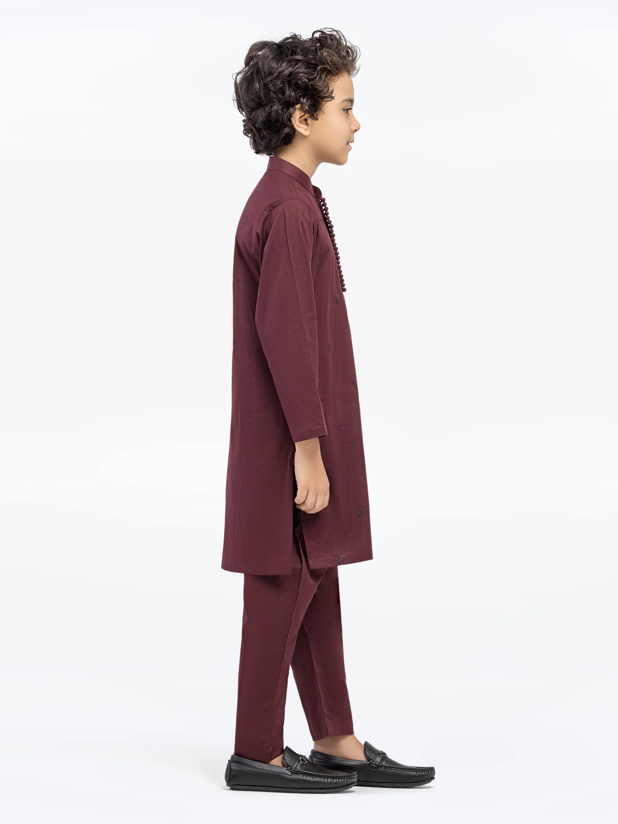 Boy's Maroon Kurta Pajama - EBTKP5-023 - Image 4