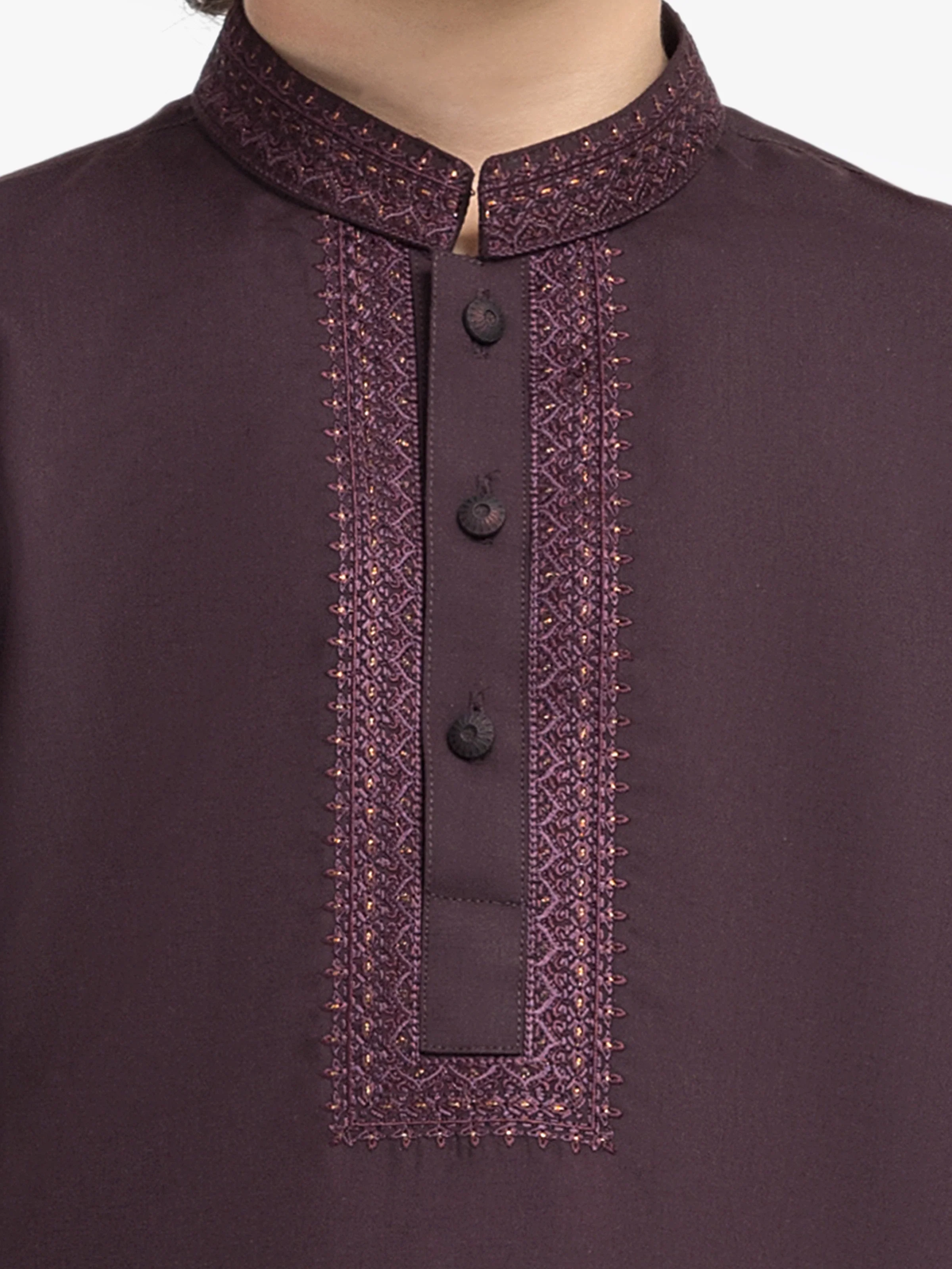 Boy's Maroon Kurta Shalwar - EBTKS5-4016 - Image 3