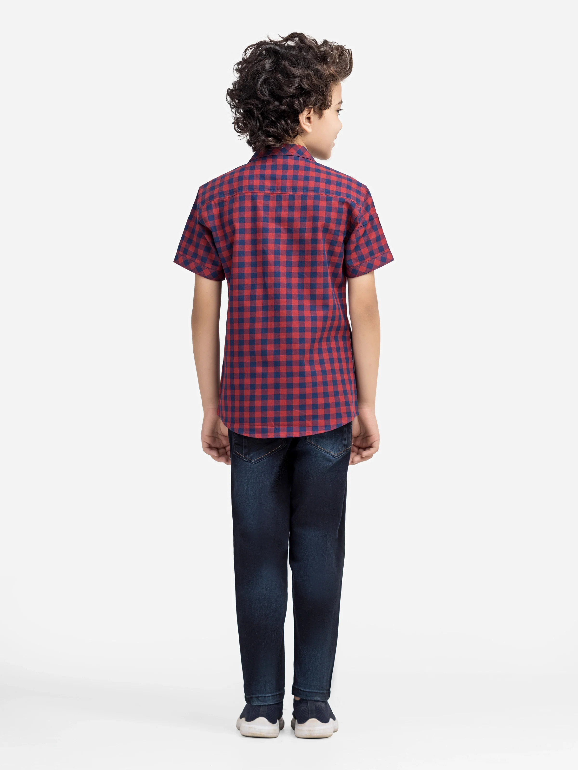 Boy's Maroon & Navy Shirt - EBTS5-27593 - Image 5