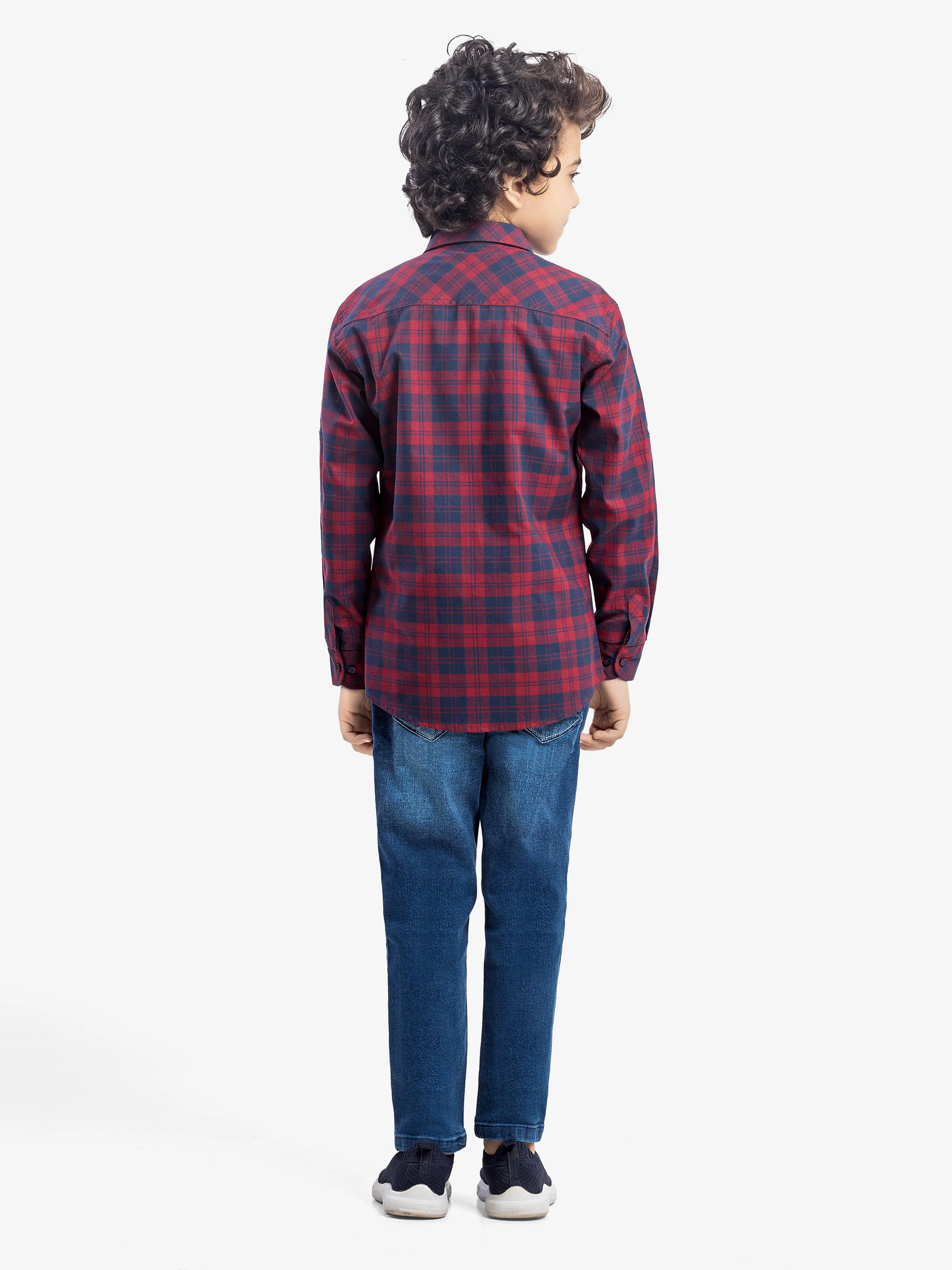 Boy's Maroon & Navy Shirt - EBTSF5-27656-2P - Image 5