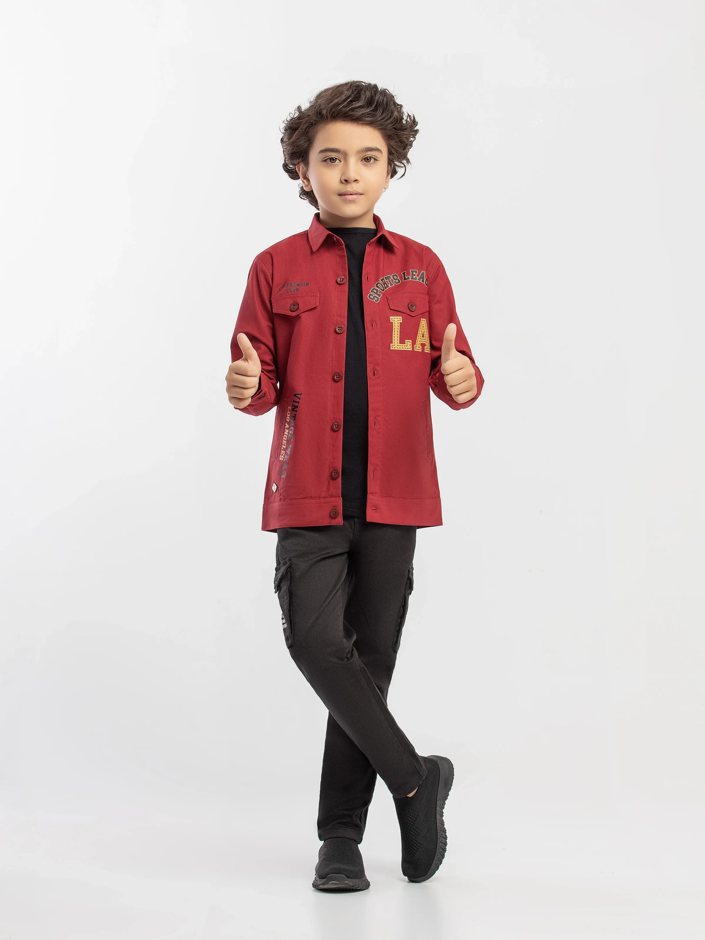 Boy's Maroon Shacket - EBTJS5-003 - Image 2