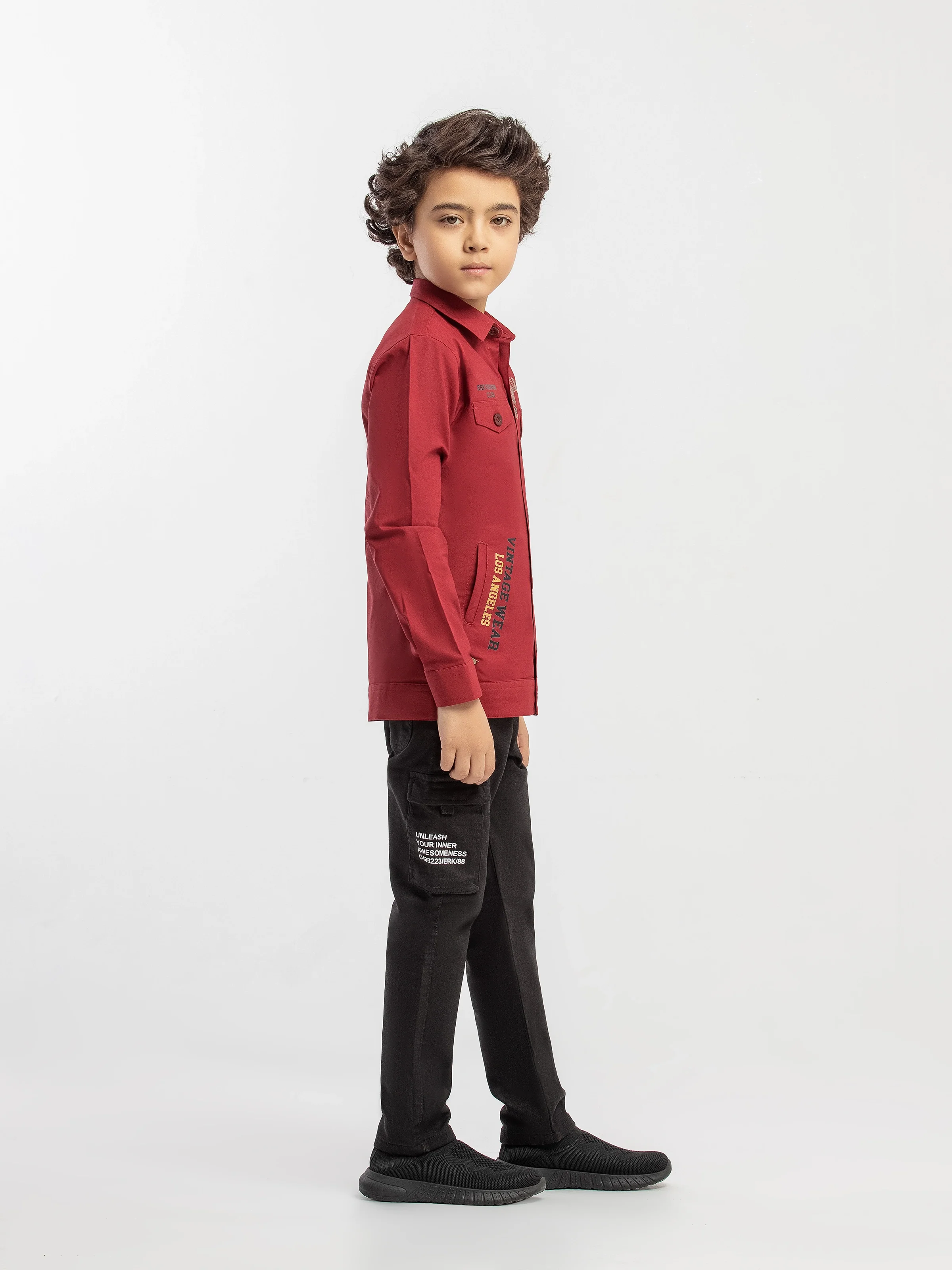 Boy's Maroon Shacket - EBTJS5-003 - Image 5