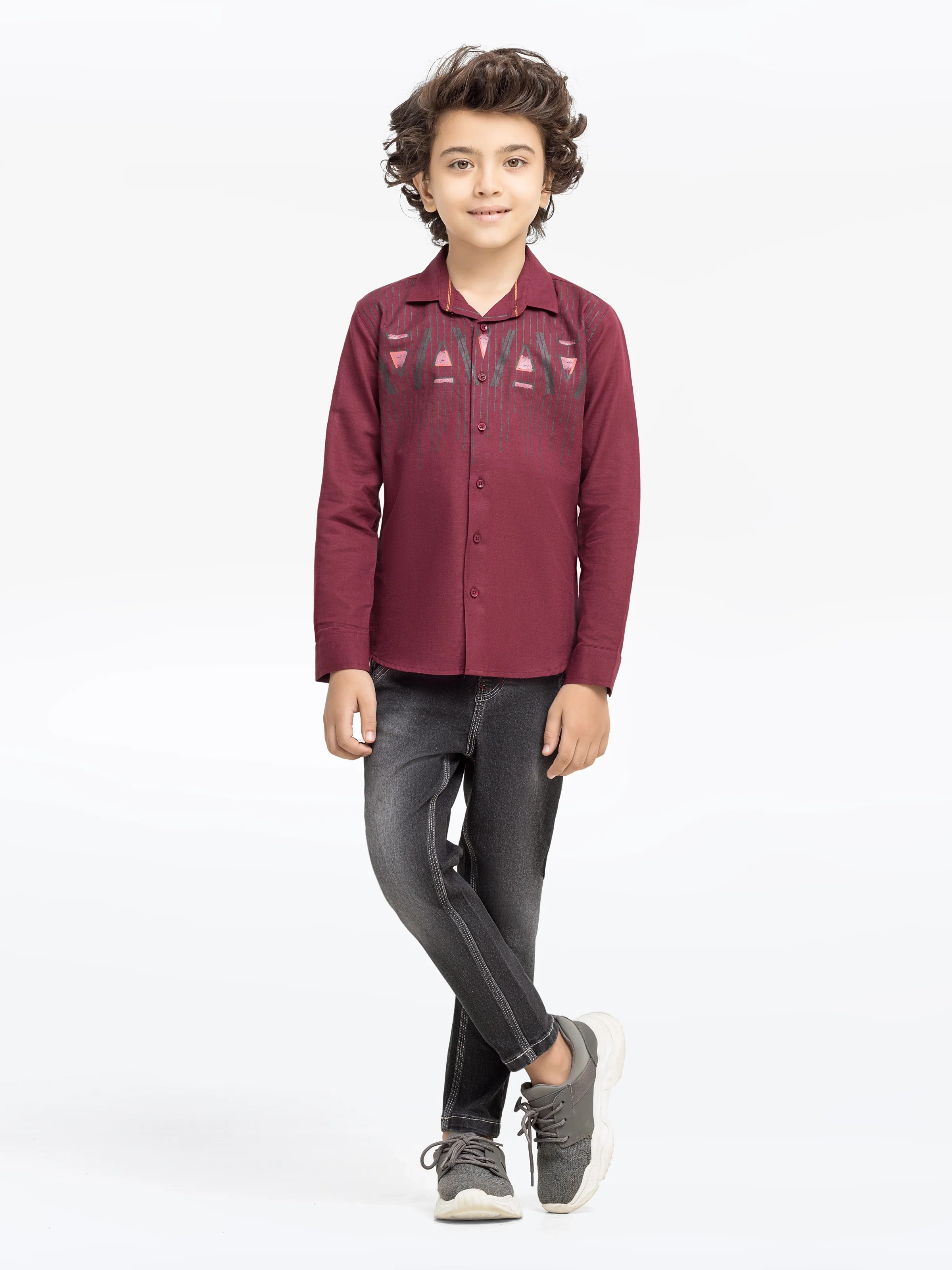 Boy's Maroon Shirt - EBTS5-27586 - Image 2