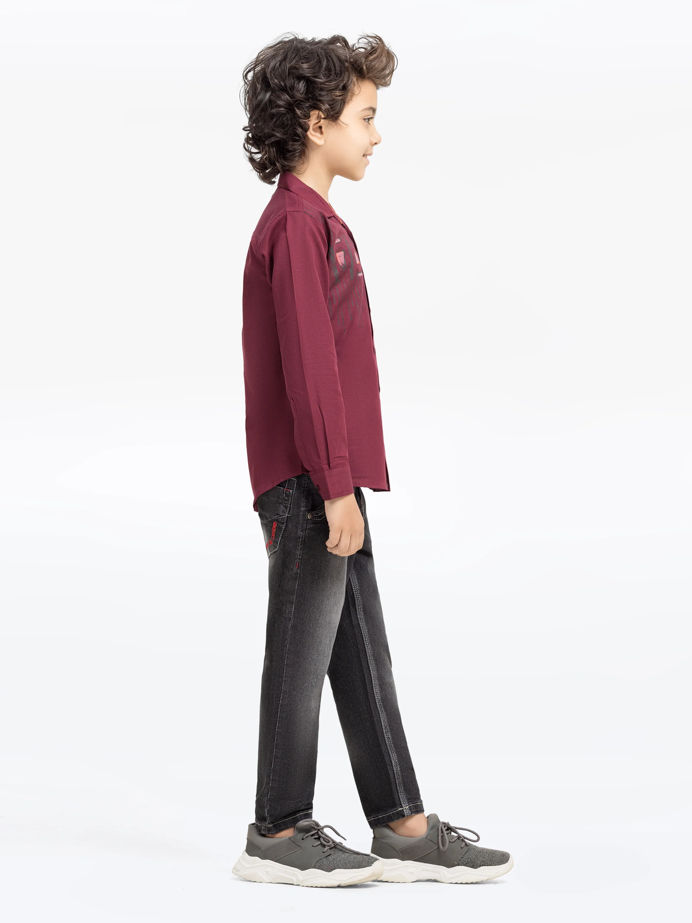 Boy's Maroon Shirt - EBTS5-27586 - Image 4