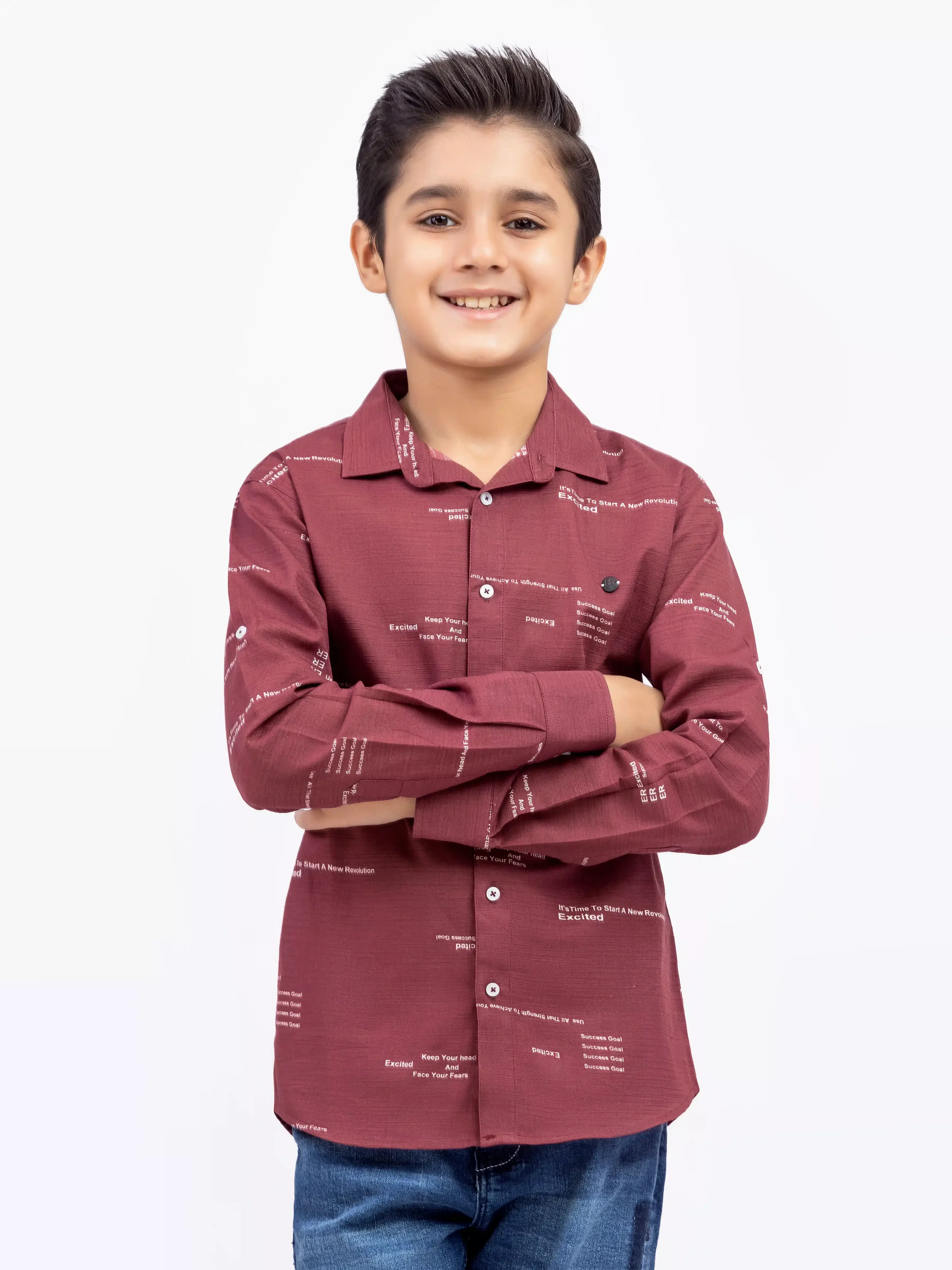 Boy's Maroon Shirt - EBTS5-27602 - Image 3