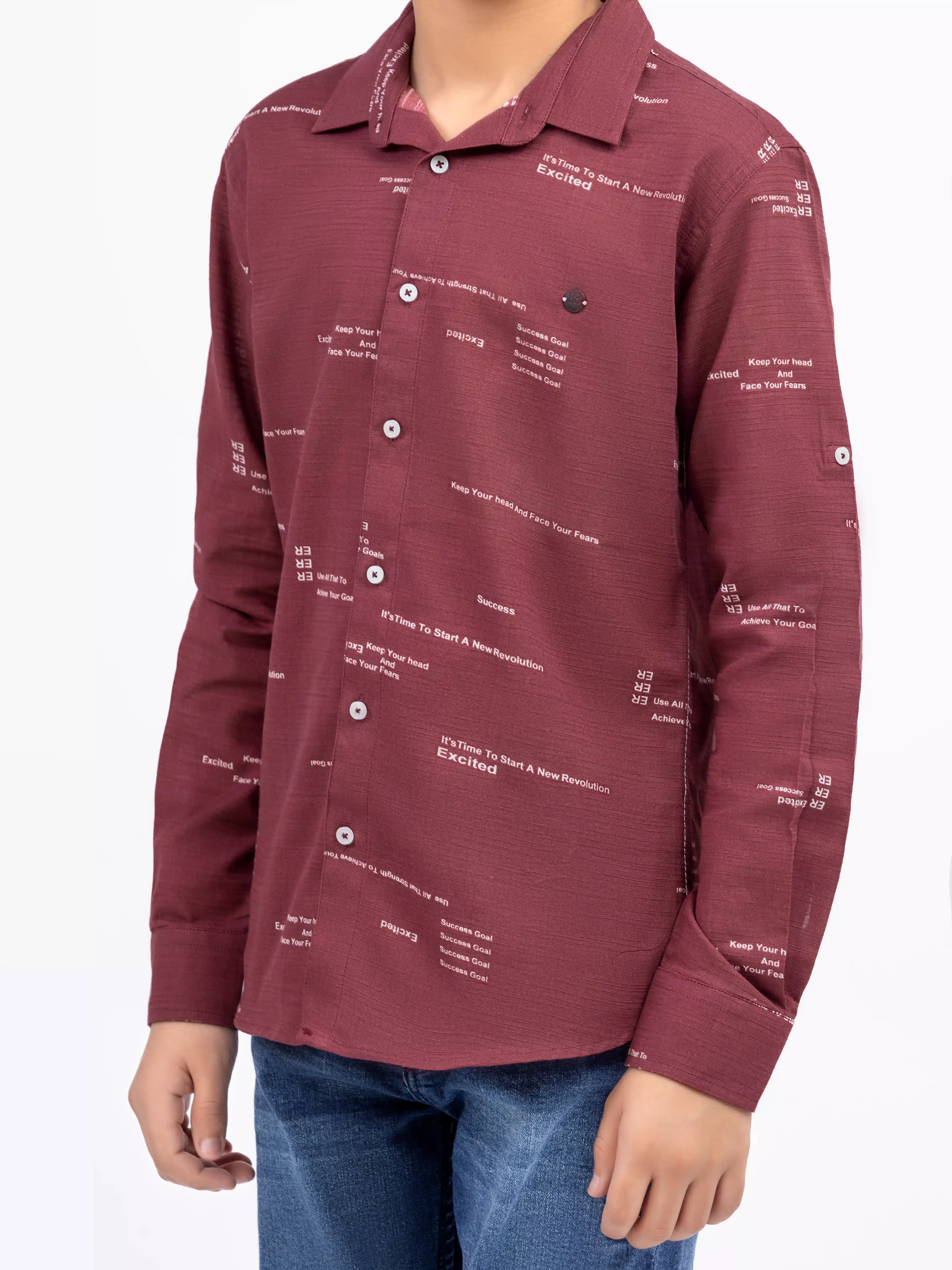 Boy's Maroon Shirt - EBTS5-27602 - Image 4