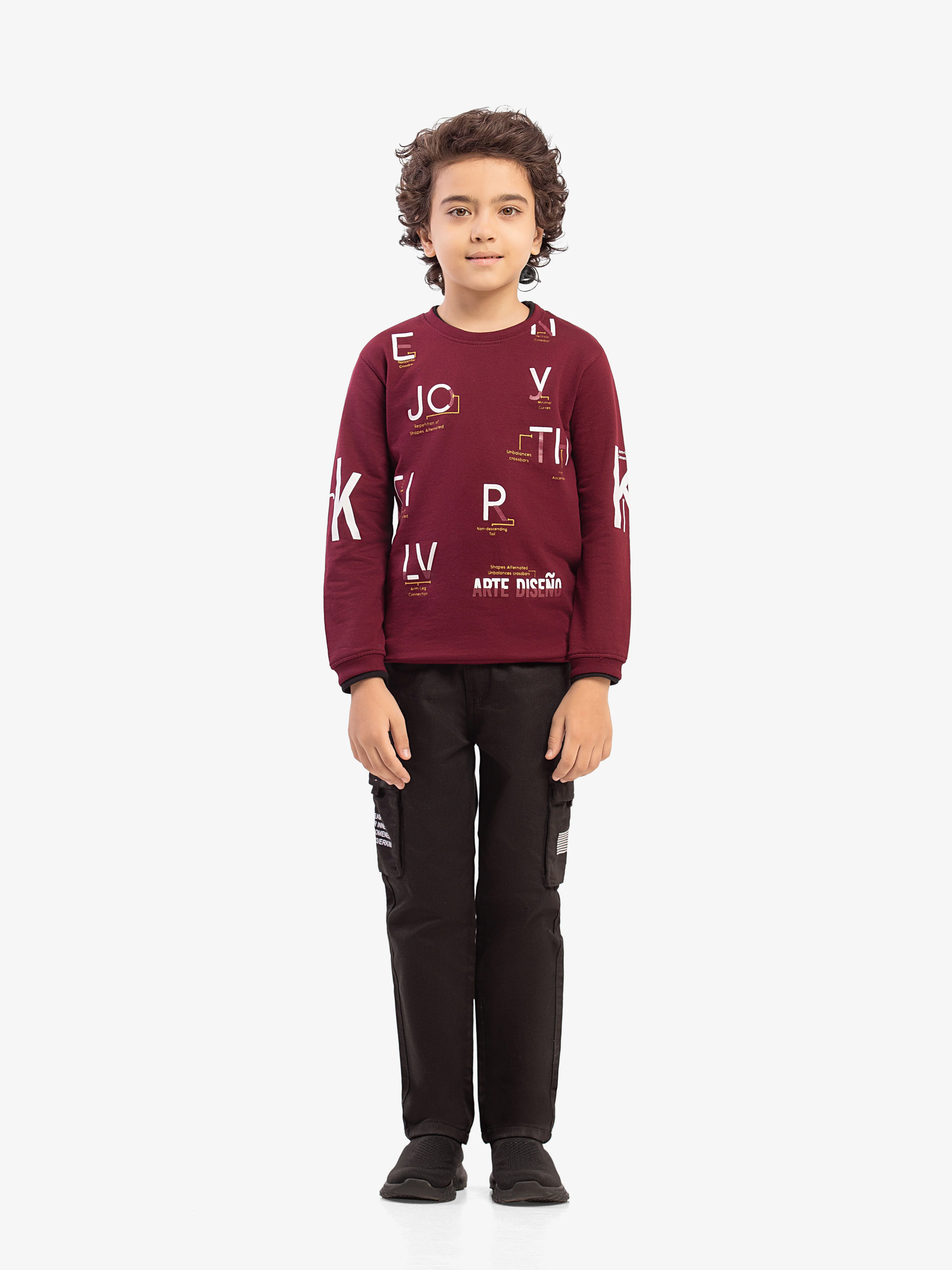 Boy's Maroon Sweatshirt - EBTSS5-005 - Image 2