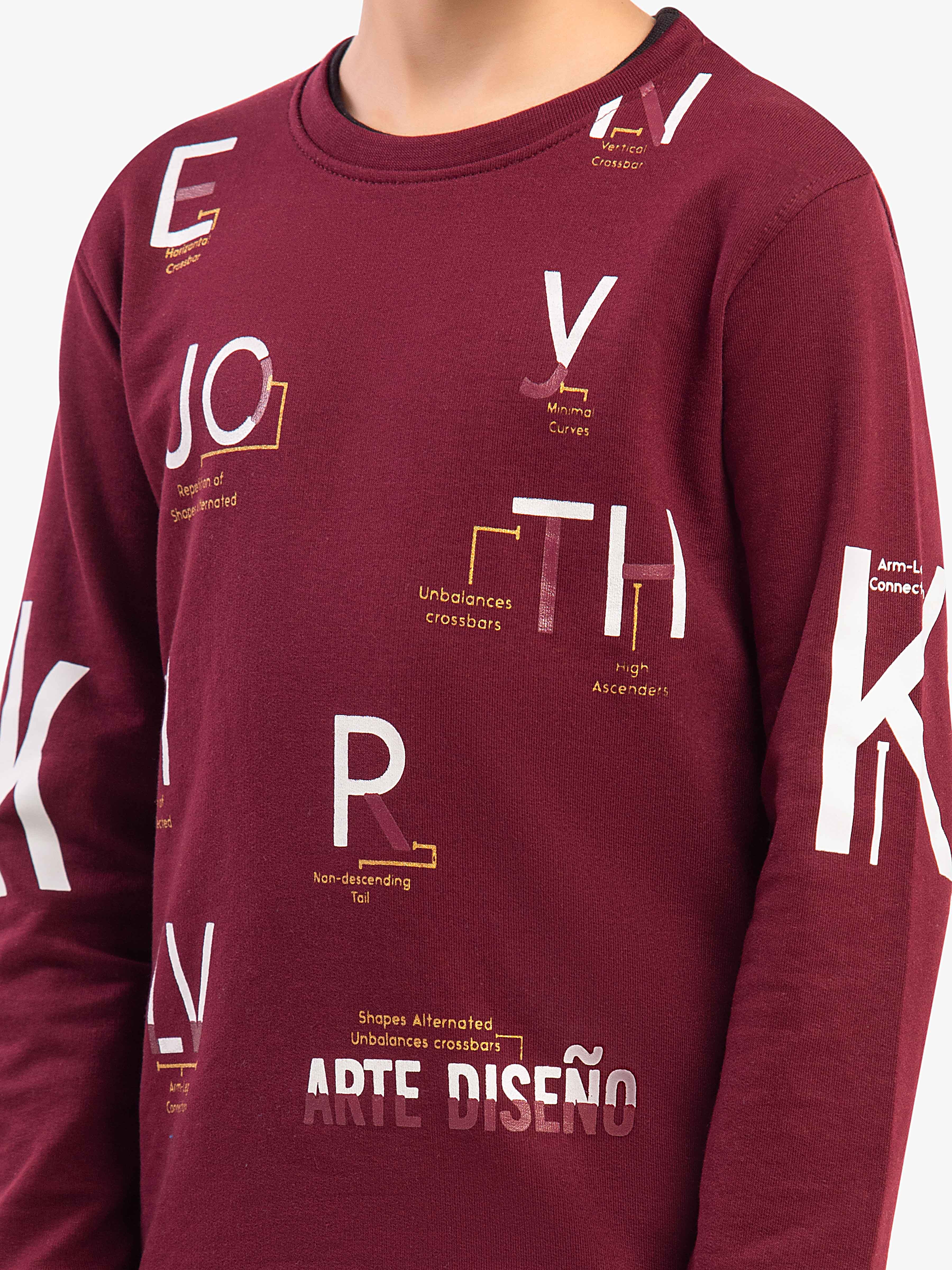 Boy's Maroon Sweatshirt - EBTSS5-005 - Image 3