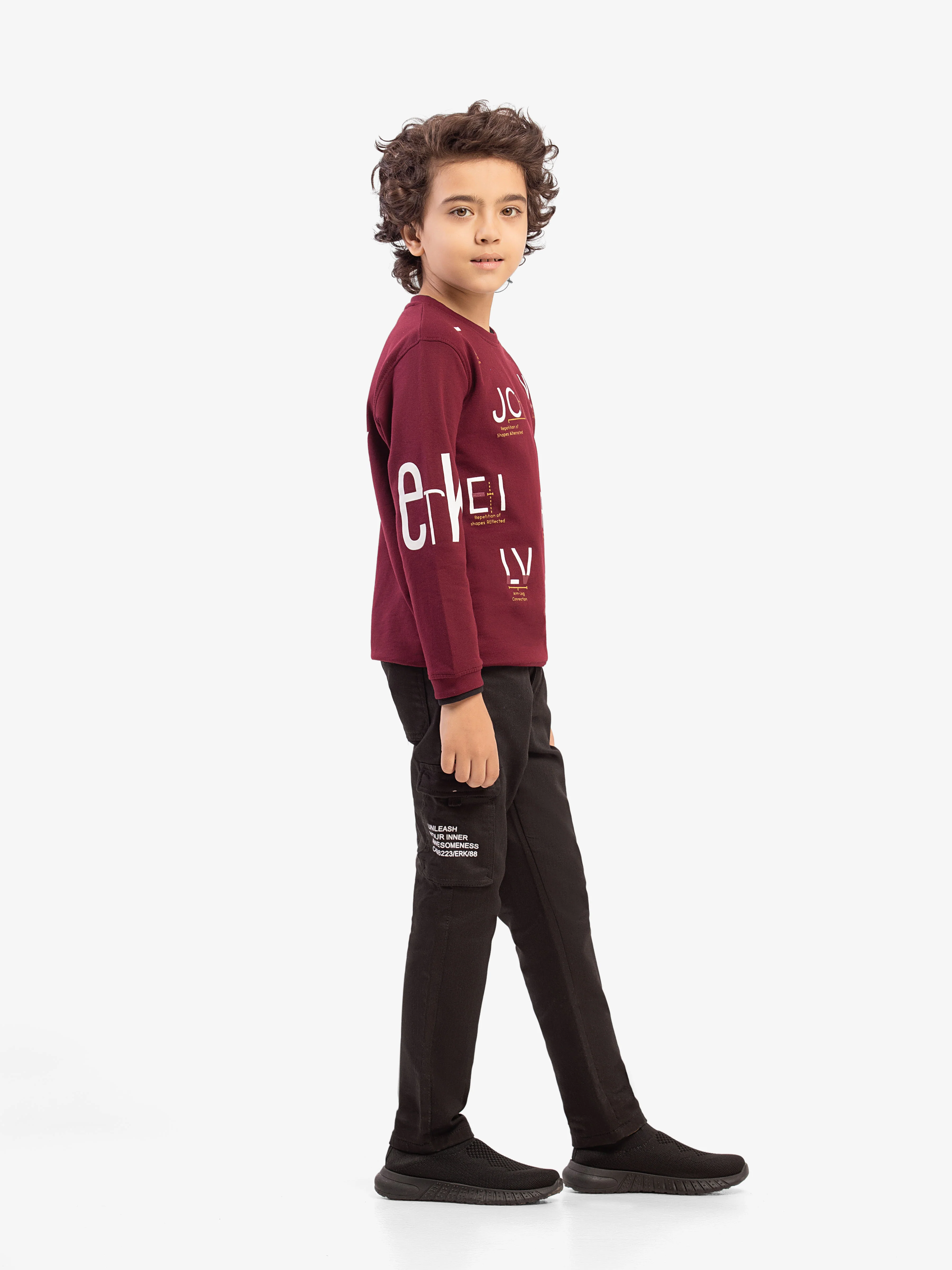 Boy's Maroon Sweatshirt - EBTSS5-005 - Image 5