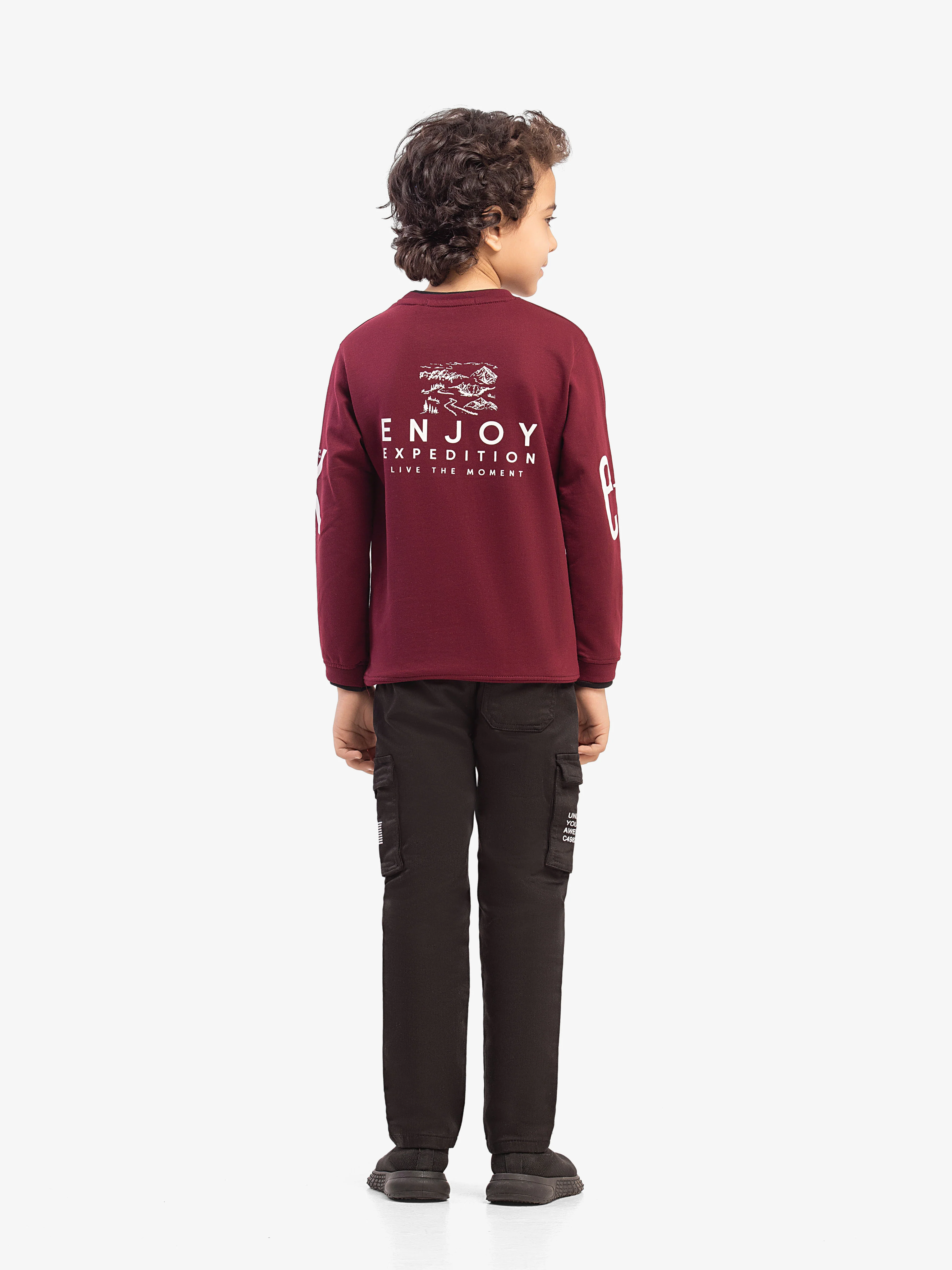 Boy's Maroon Sweatshirt - EBTSS5-005 - Image 6