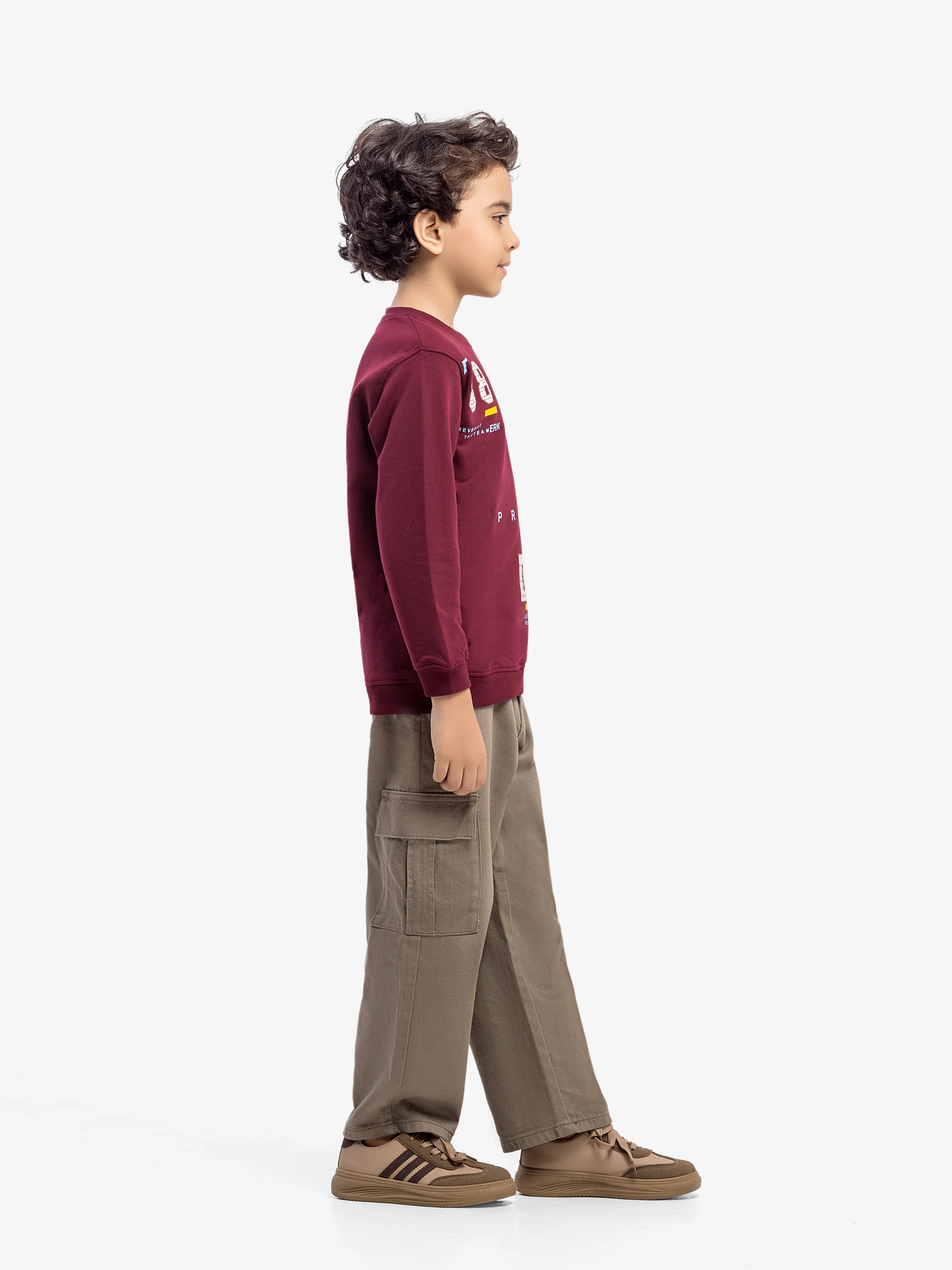 Boy's Maroon Sweatshirt - EBTSS5-017 - Image 4