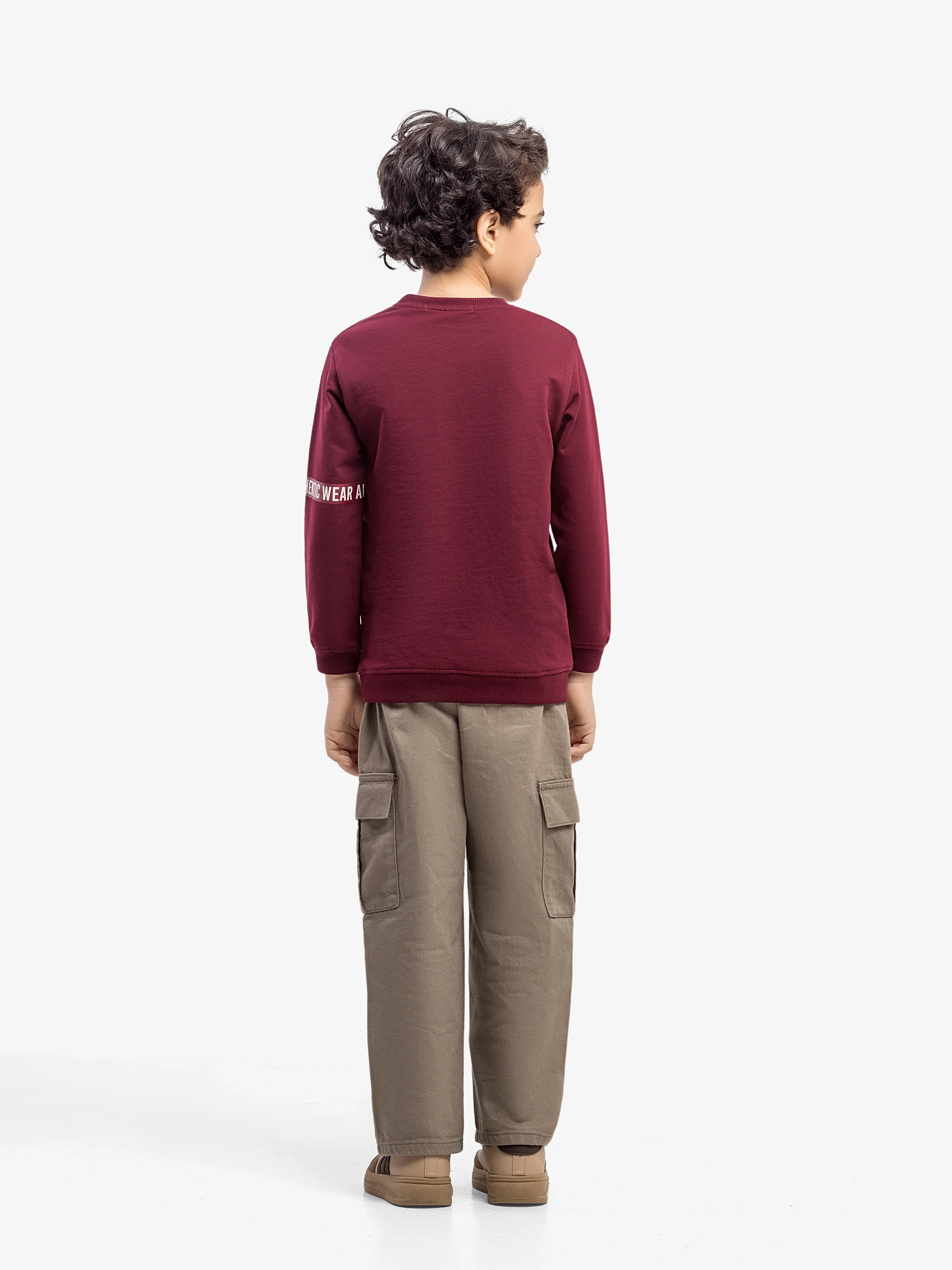 Boy's Maroon Sweatshirt - EBTSS5-017 - Image 5