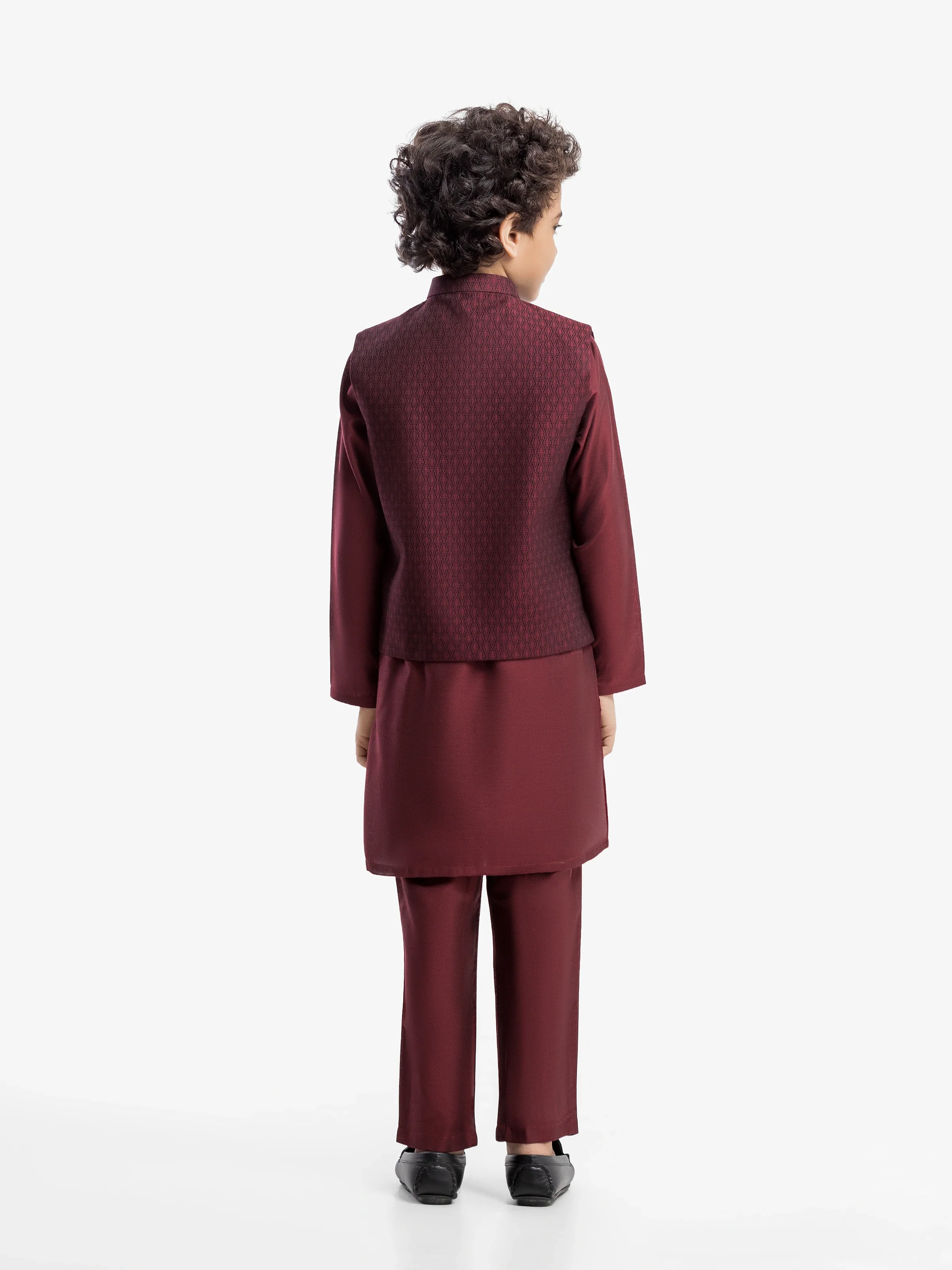 Boy's Maroon Waist Coat Suit - EBTWCSC5-033 - Image 5