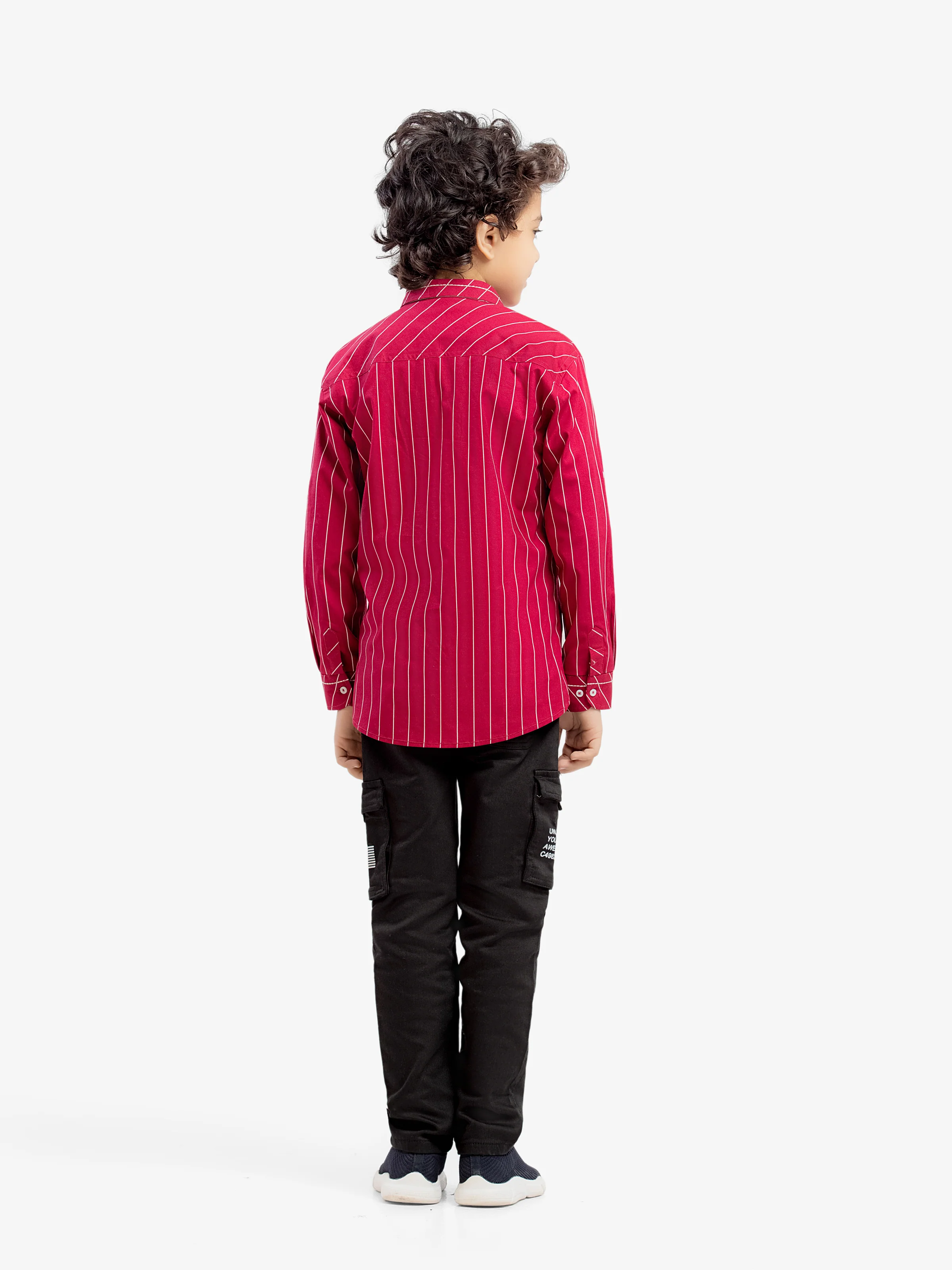 Boy's Maroon Shirt & White T-shirt - EBTSF5-27650-2P - Image 5