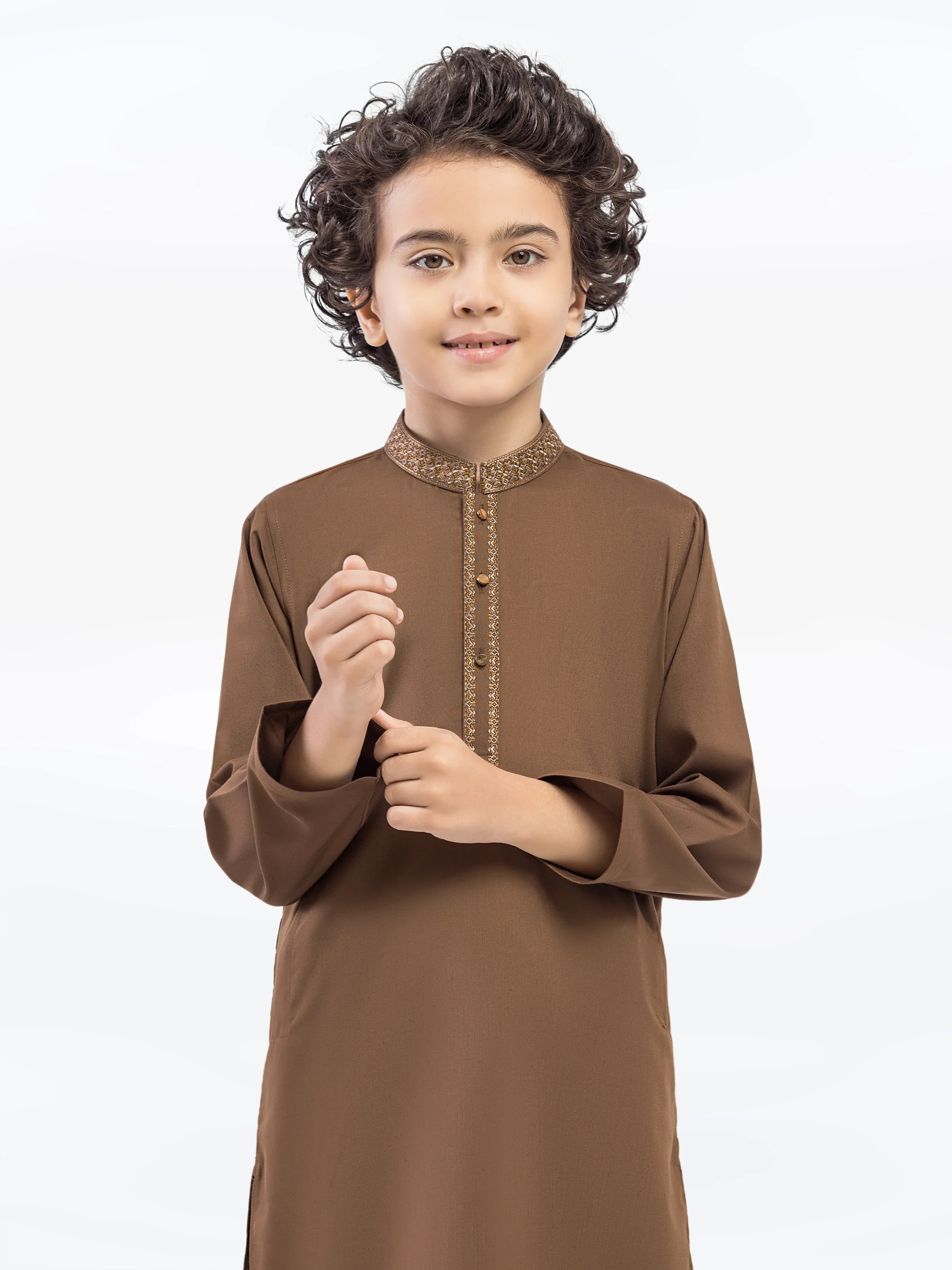 Boy's Mehndi Kurta Shalwar - EBTKS5-4040 - Image 2