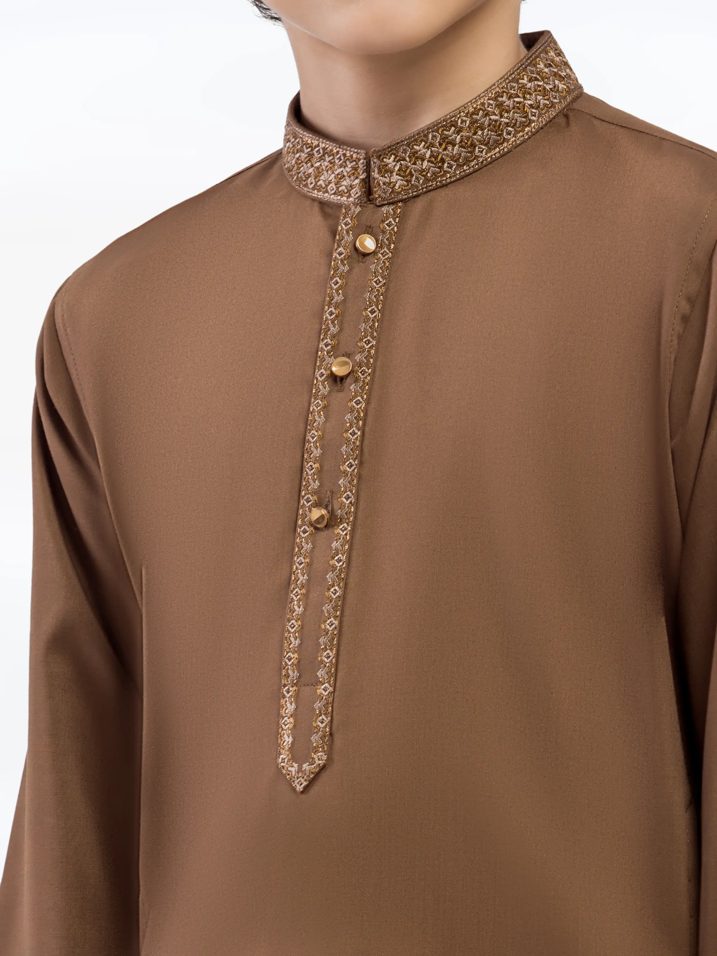 Boy's Mehndi Kurta Shalwar - EBTKS5-4040 - Image 3