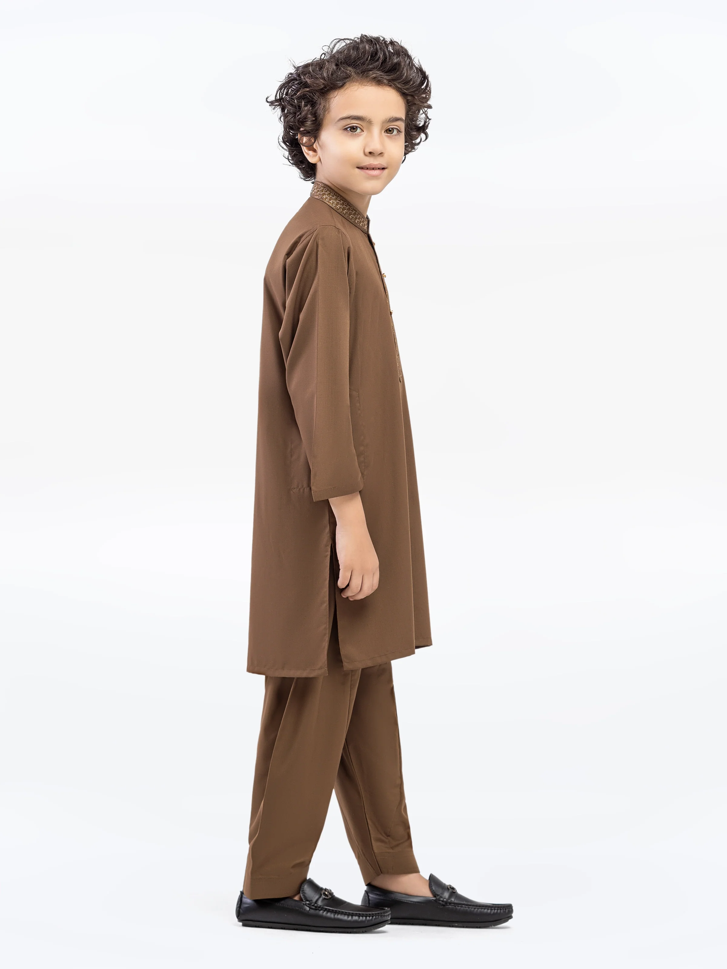 Boy's Mehndi Kurta Shalwar - EBTKS5-4040 - Image 4