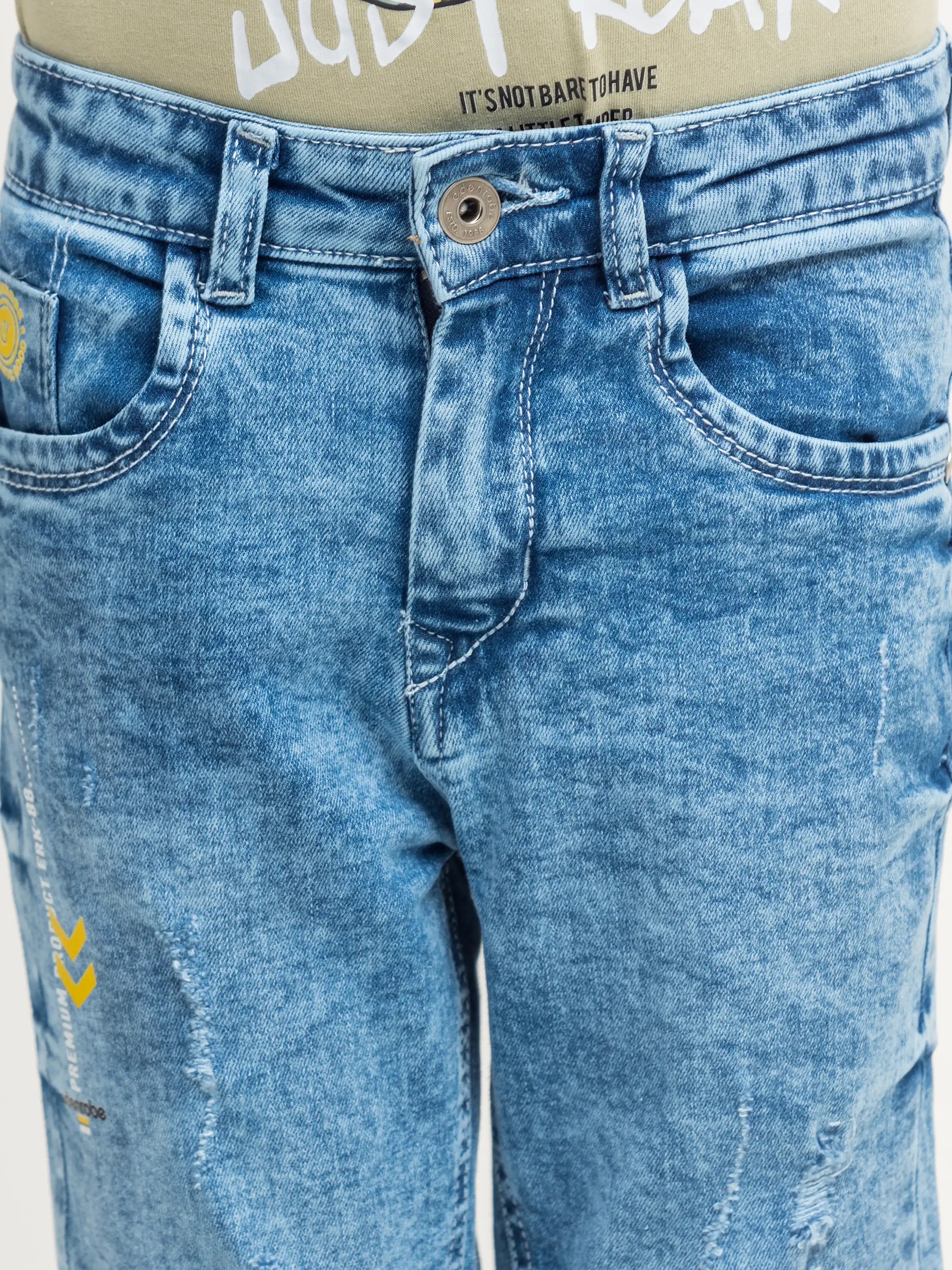 Boy's Mid Blue Denim Pant - EBBDP5-030 - Image 2