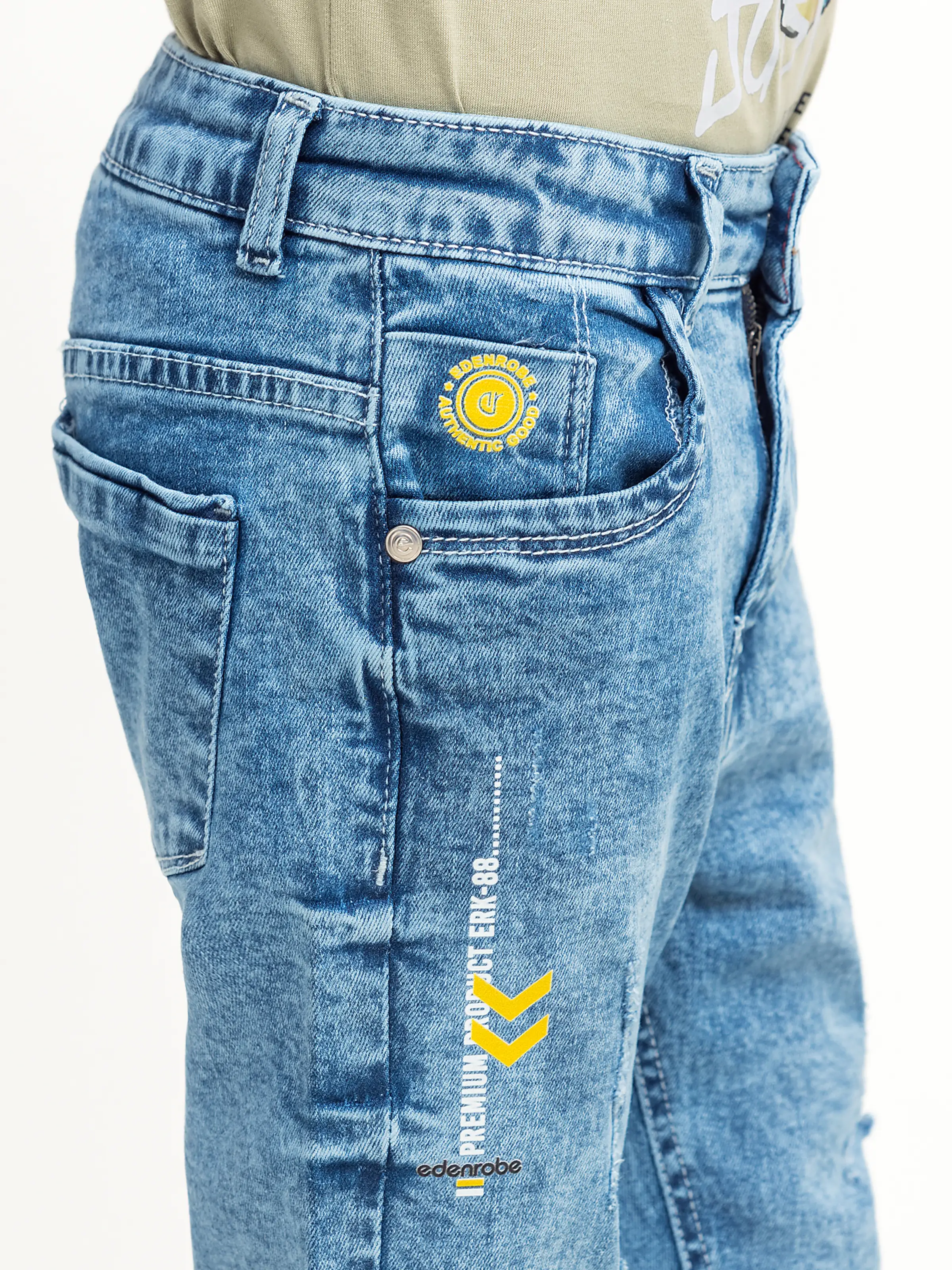 Boy's Mid Blue Denim Pant - EBBDP5-030 - Image 4