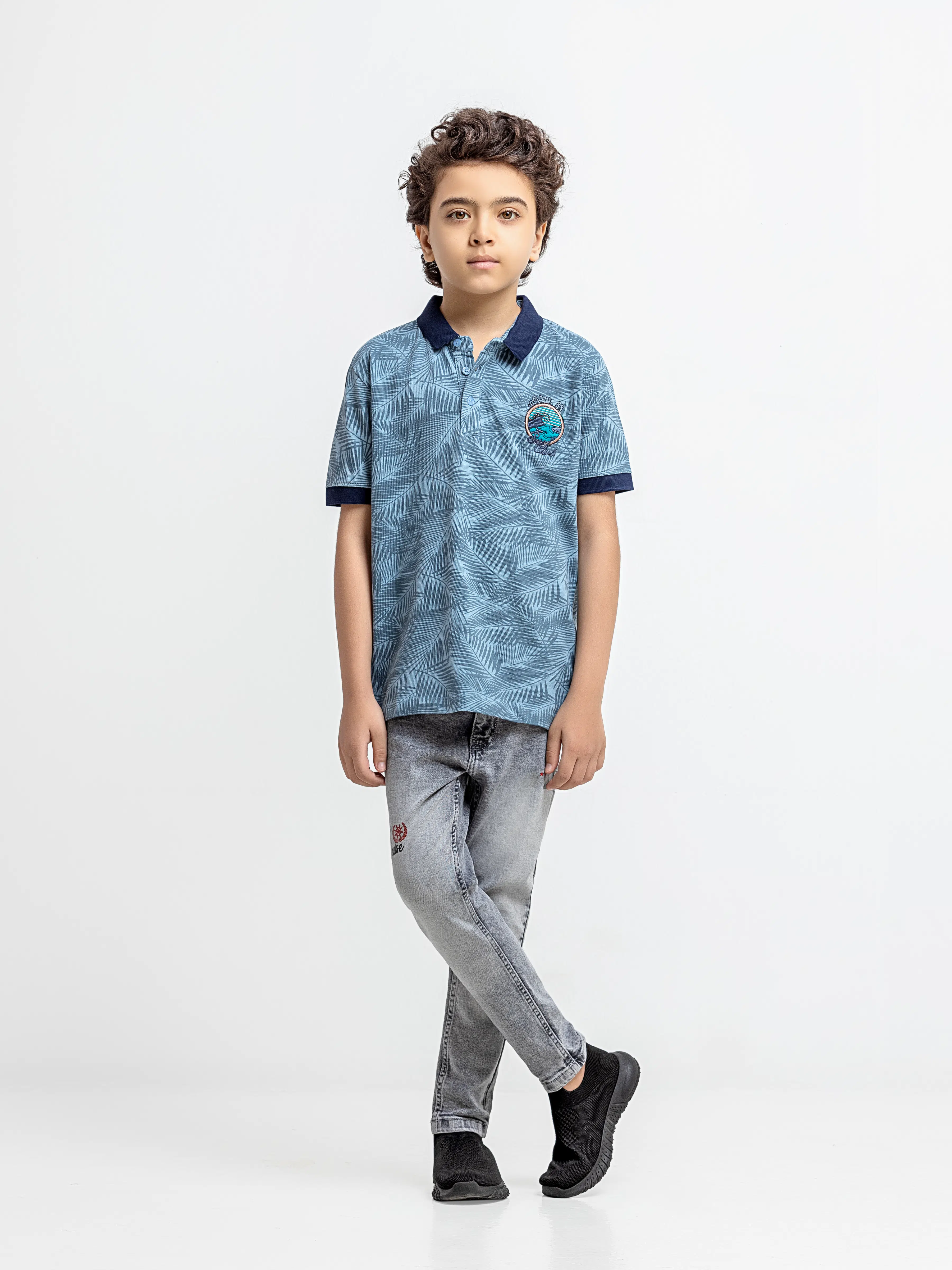 Boy's Mid Blue Polo Shirt - EBTPS6-002 - Image 2