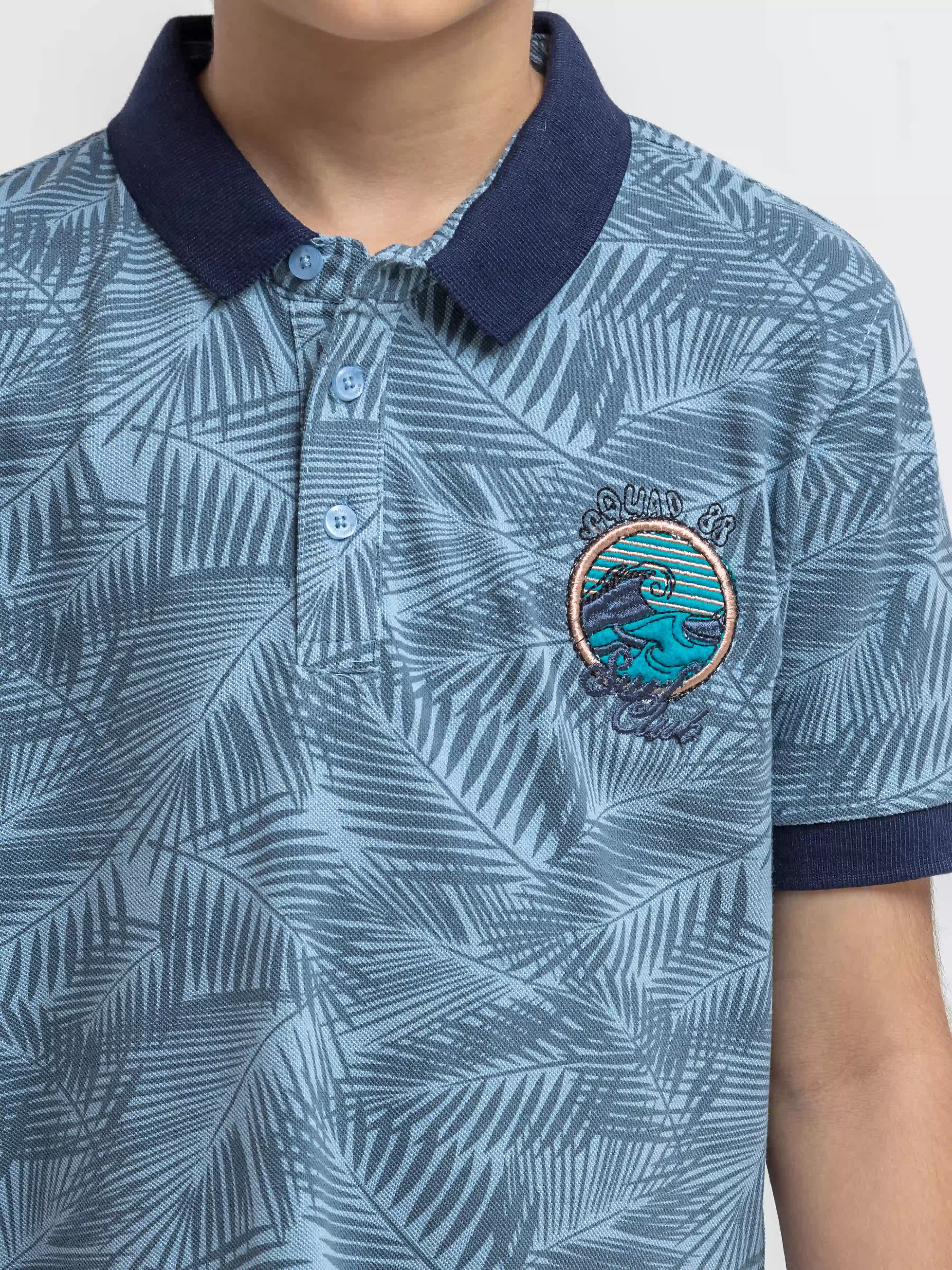 Boy's Mid Blue Polo Shirt - EBTPS6-002 - Image 3